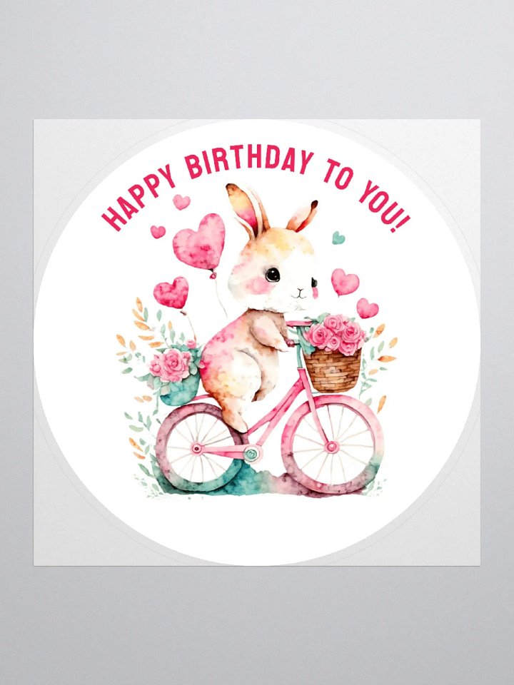 Birthday Greetings Bunny Riding a Pink Bike product image (2)