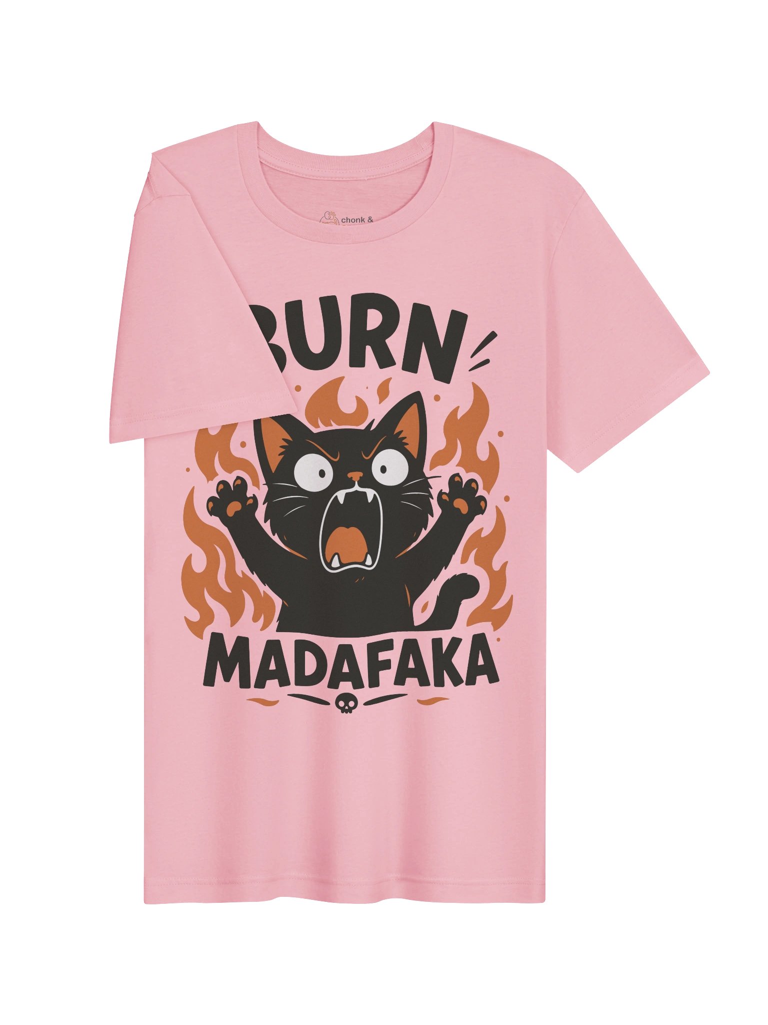 Burn Madafaka Angry Black Cat T-Shirt | Funny Fire Cat Graphic Tee for Cat Lovers product image (5)