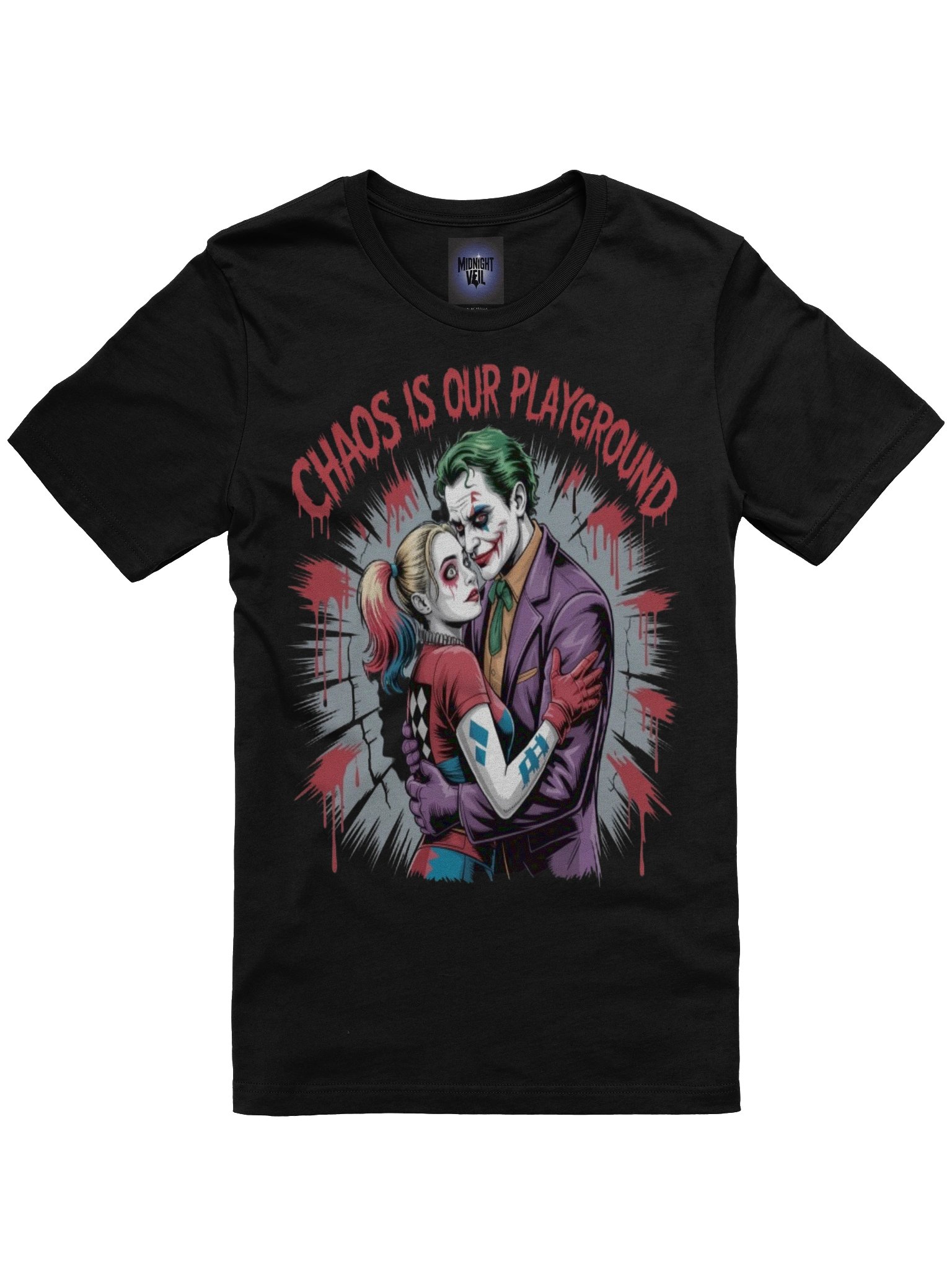 Chaos is Our Playground: Joker and Harley Quinn's Riotous Romp Graphic Tee product image (3)