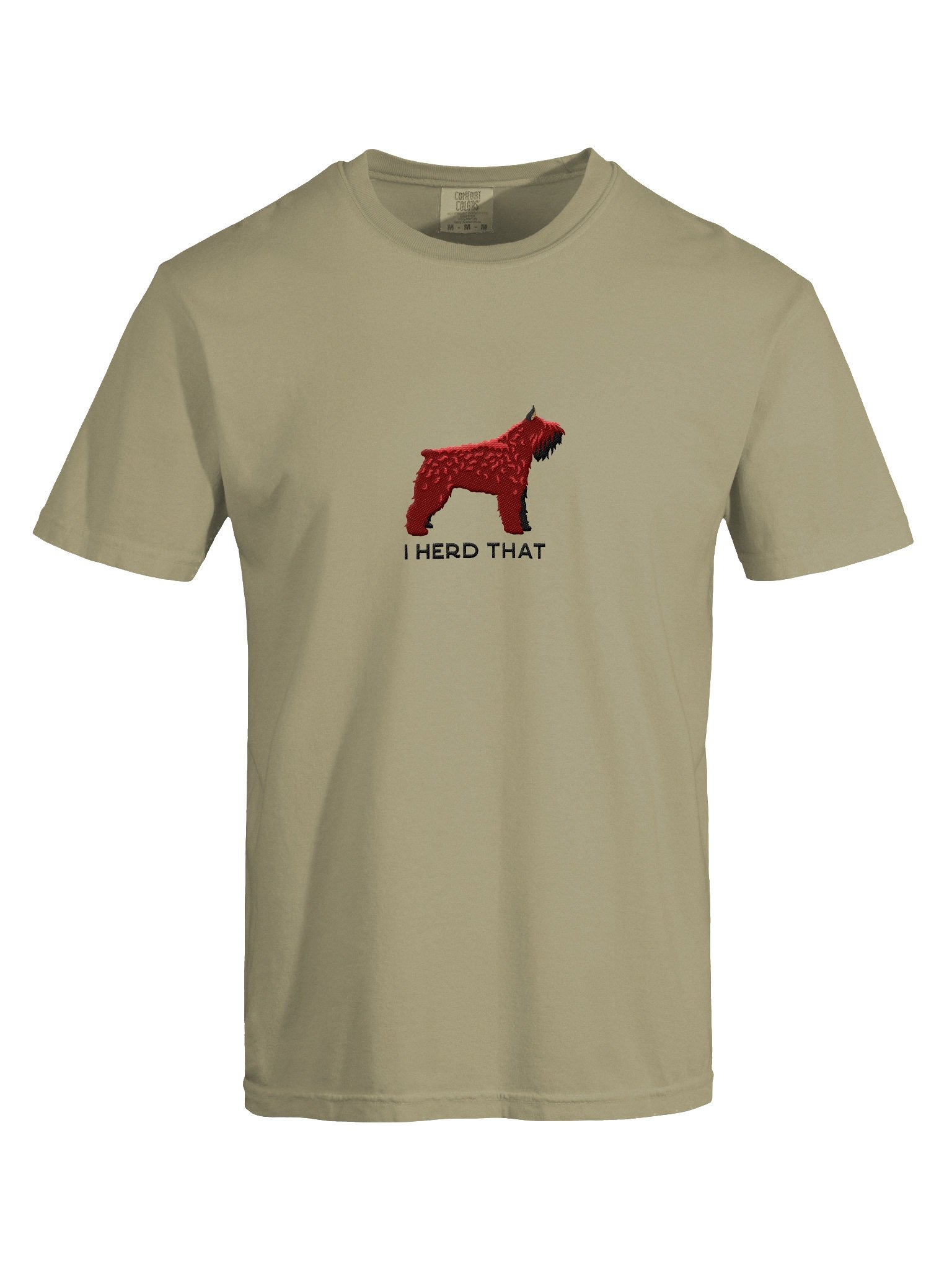I Herd That T-Shirt(Embroidered) of a Bouvier des Flandres(Red, Cropped Ears) product image (10)
