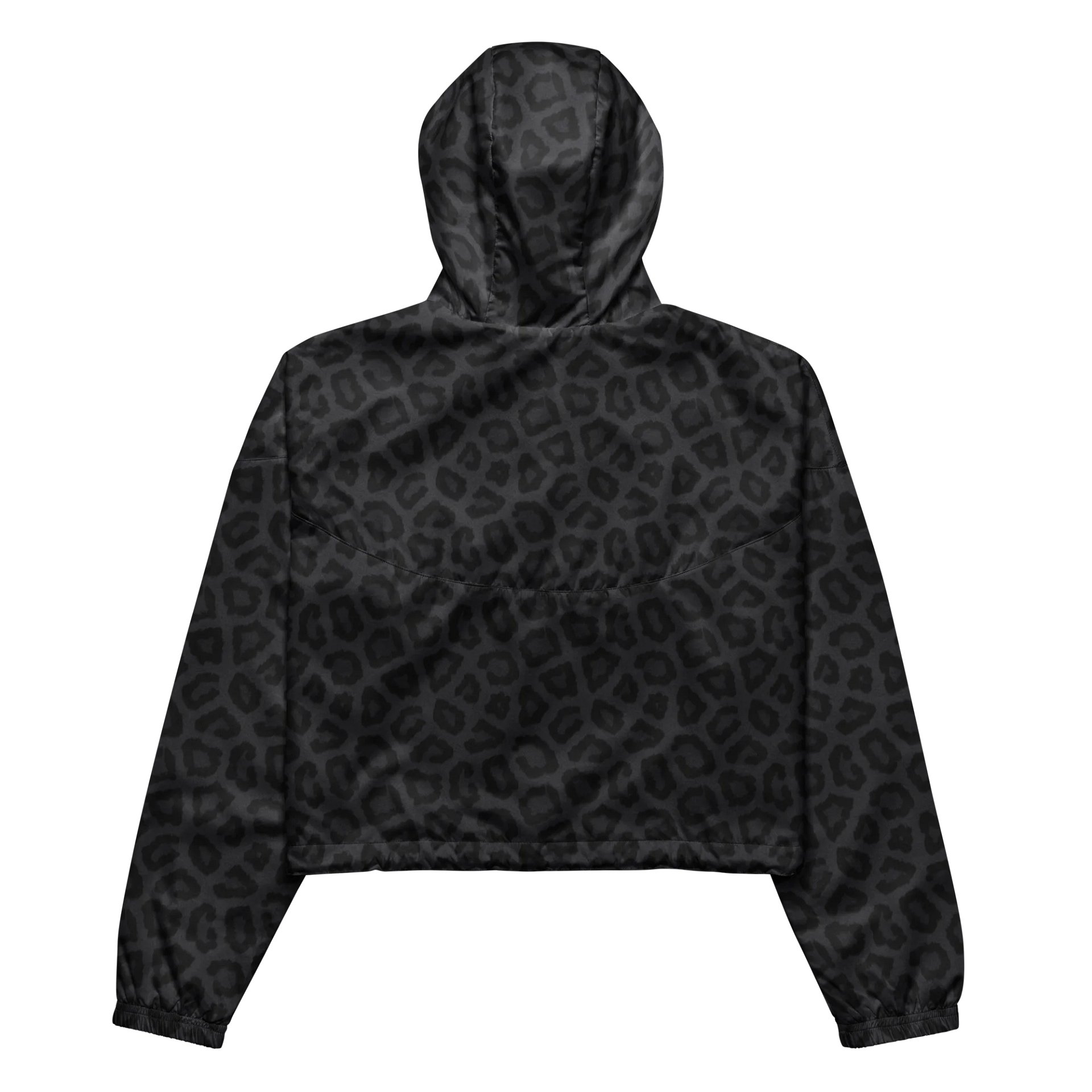 Stylish Black Leopard Women's Cropped Windbreaker product image (5)