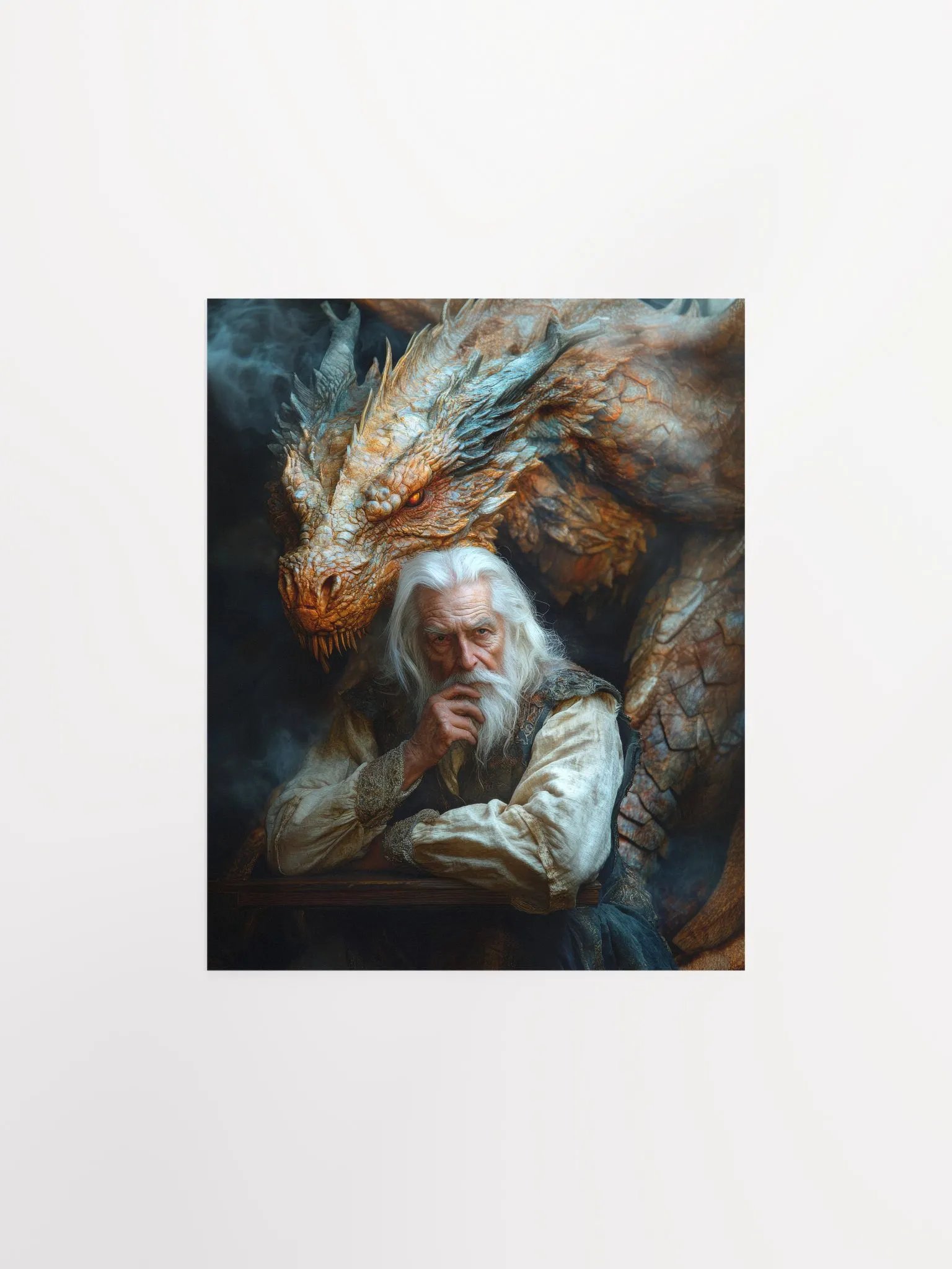 Elder man and his dragon 01 - Poster product image (2)