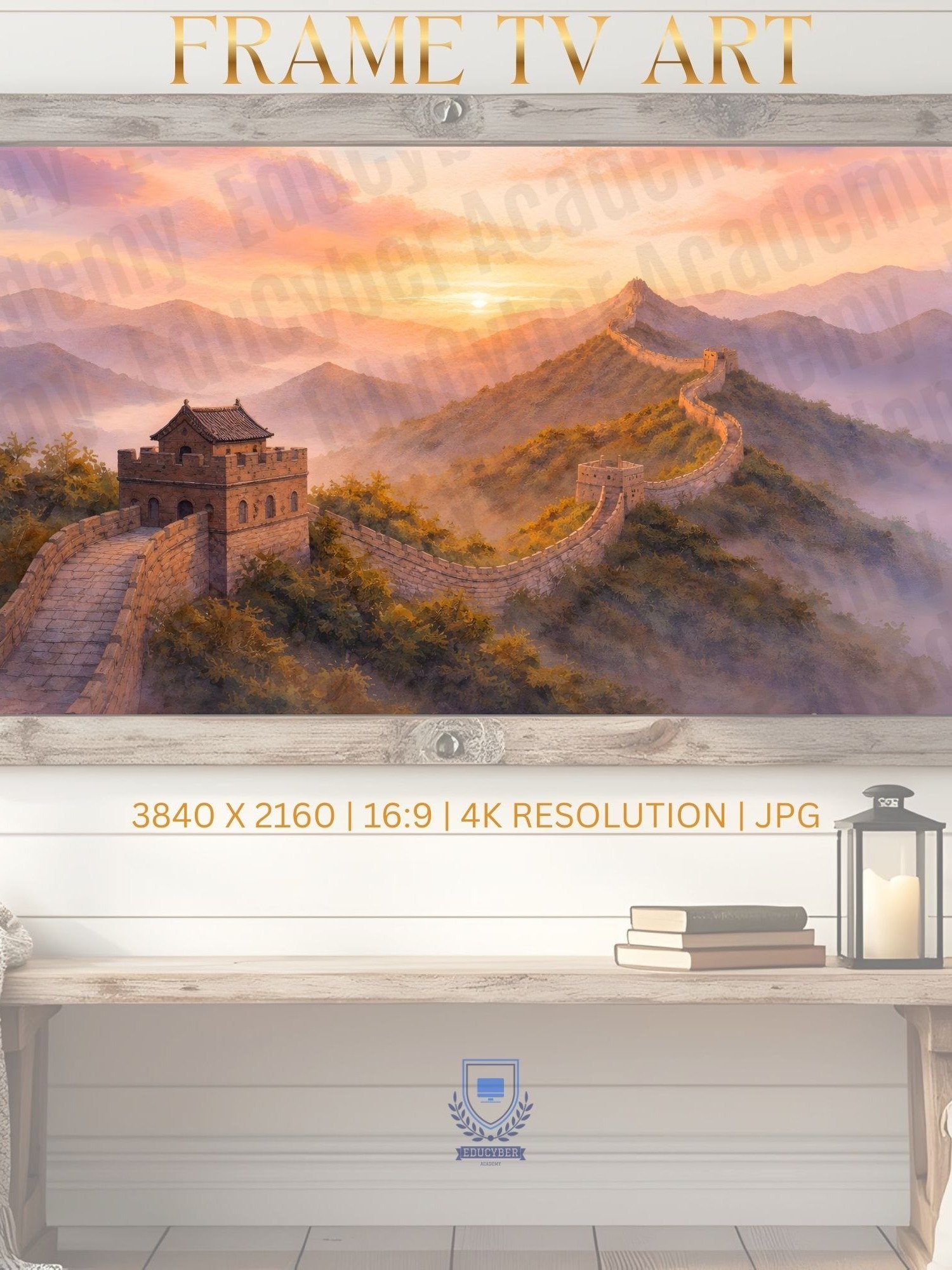 China The Great Wall of China Frame TV Art New 7 Wonders of the World Desktop, Laptop, Background Wallpaper 4K 300 dpi product image (5)