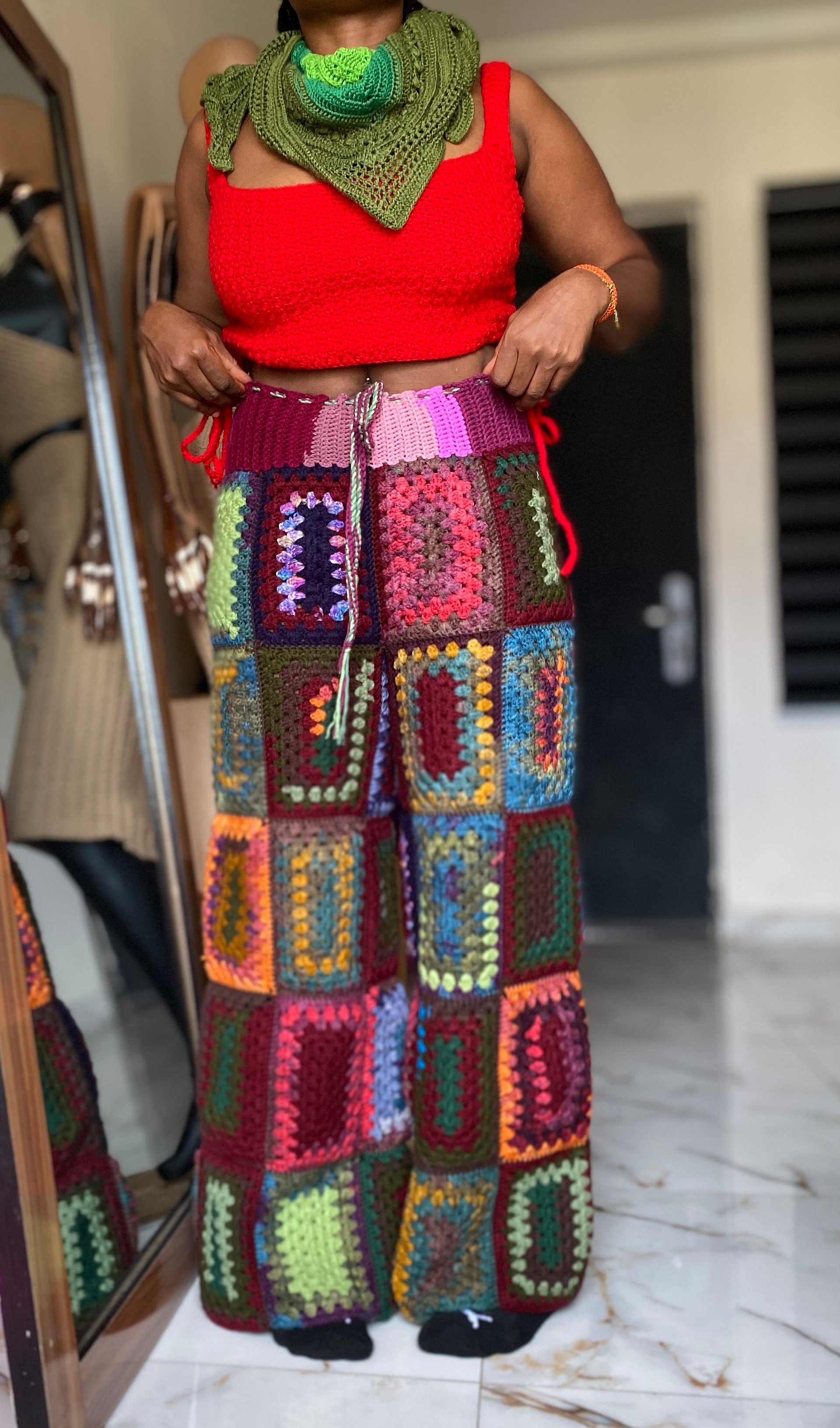 Boho Granny Rectangle Crochet Pants product image (1)