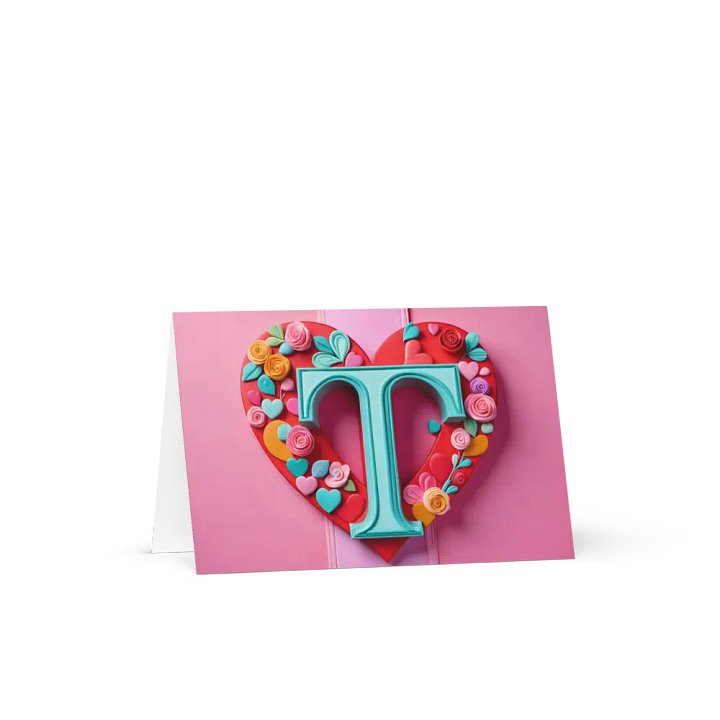 Valentine’s Monogram Letter T(3) Card product image (1)