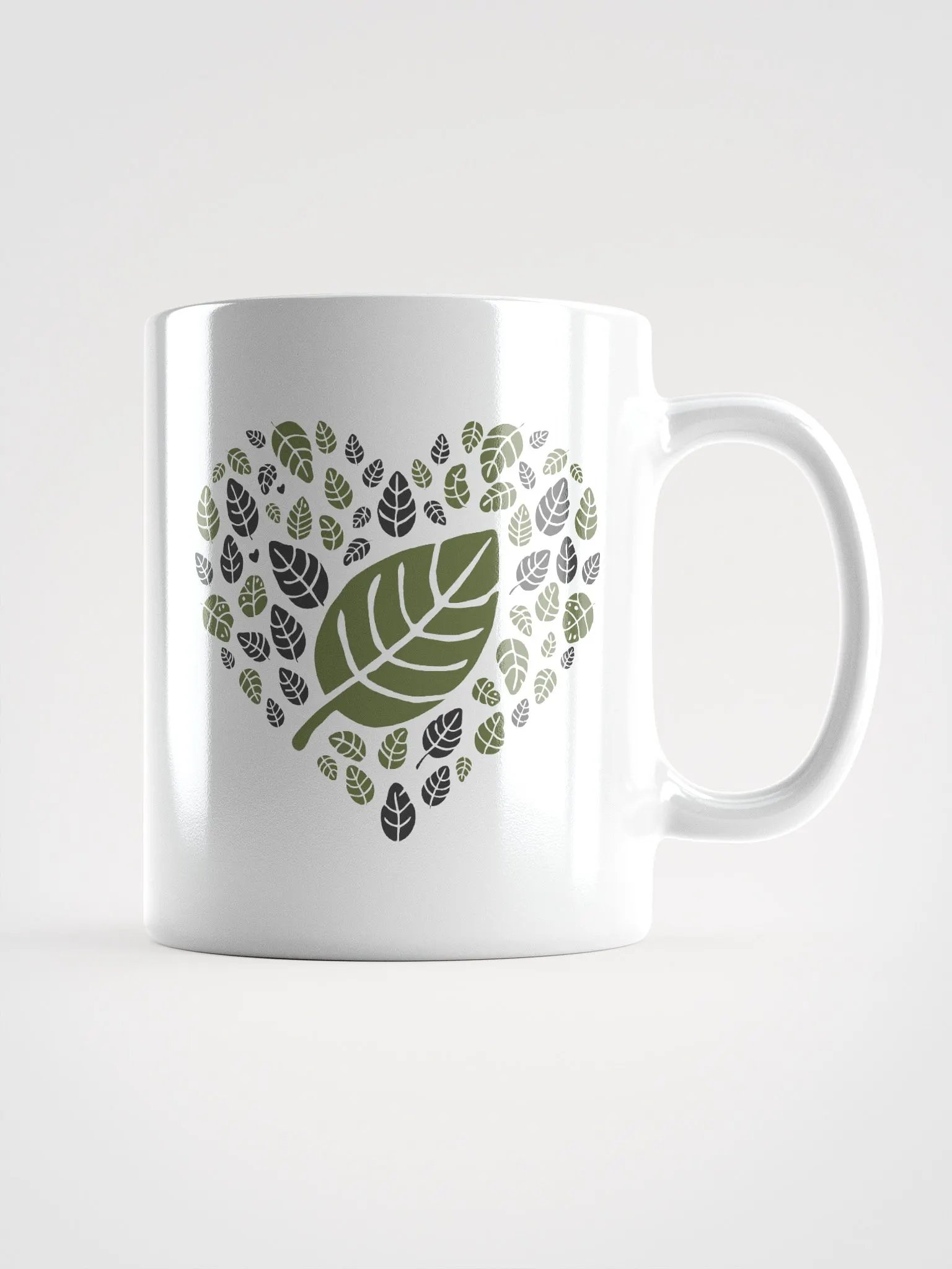 Heartfelt Leaves White Glossy Mug product image (3)