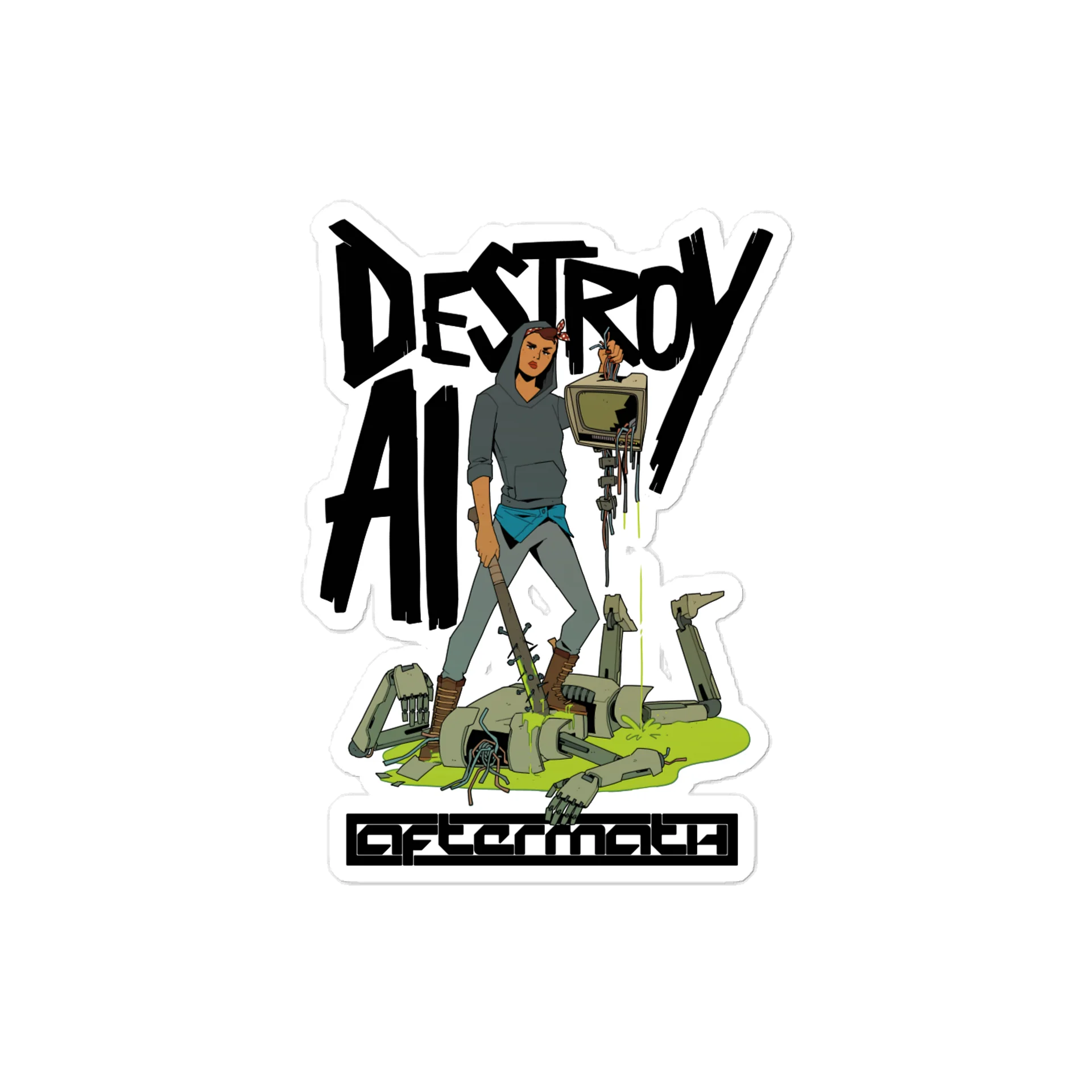 'Destroy AI' Die-Cut Sticker product image (1)