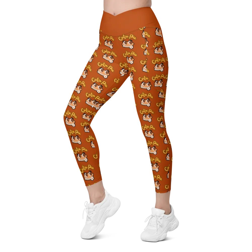 Cutie Pie Orange Print Leggings with Pockets product image (6)