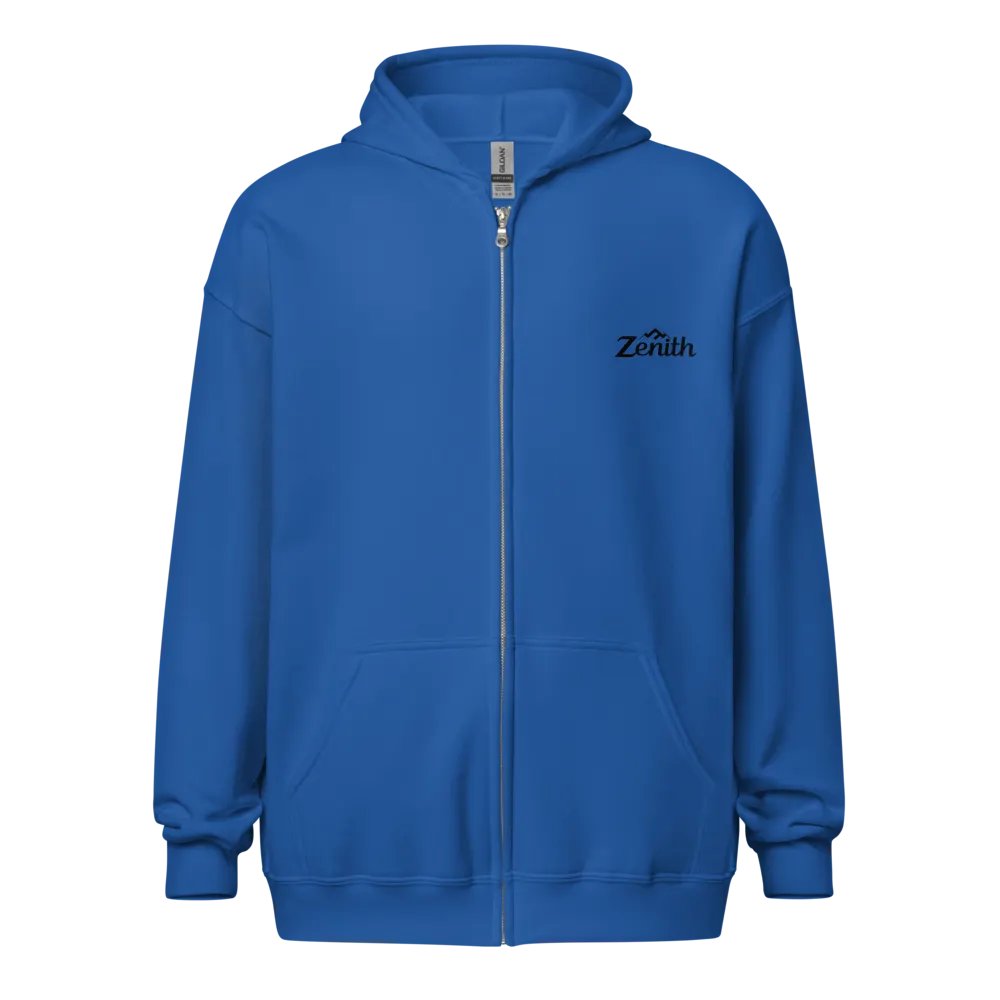 Unisex Heavy Blend Zip Hoodie with Zenith Script Design product image (3)