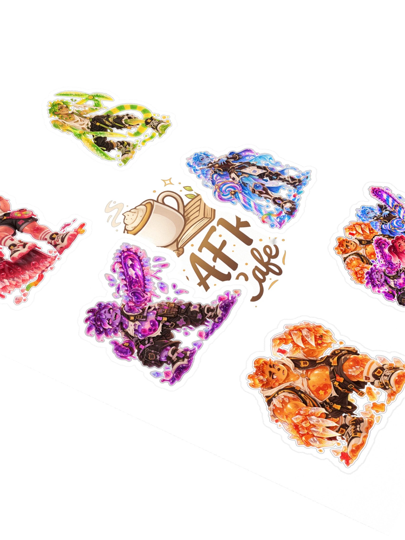 Gummy Grindlings: Weapon-Limbed Mutants — 6 Sticker Pack product image (2)