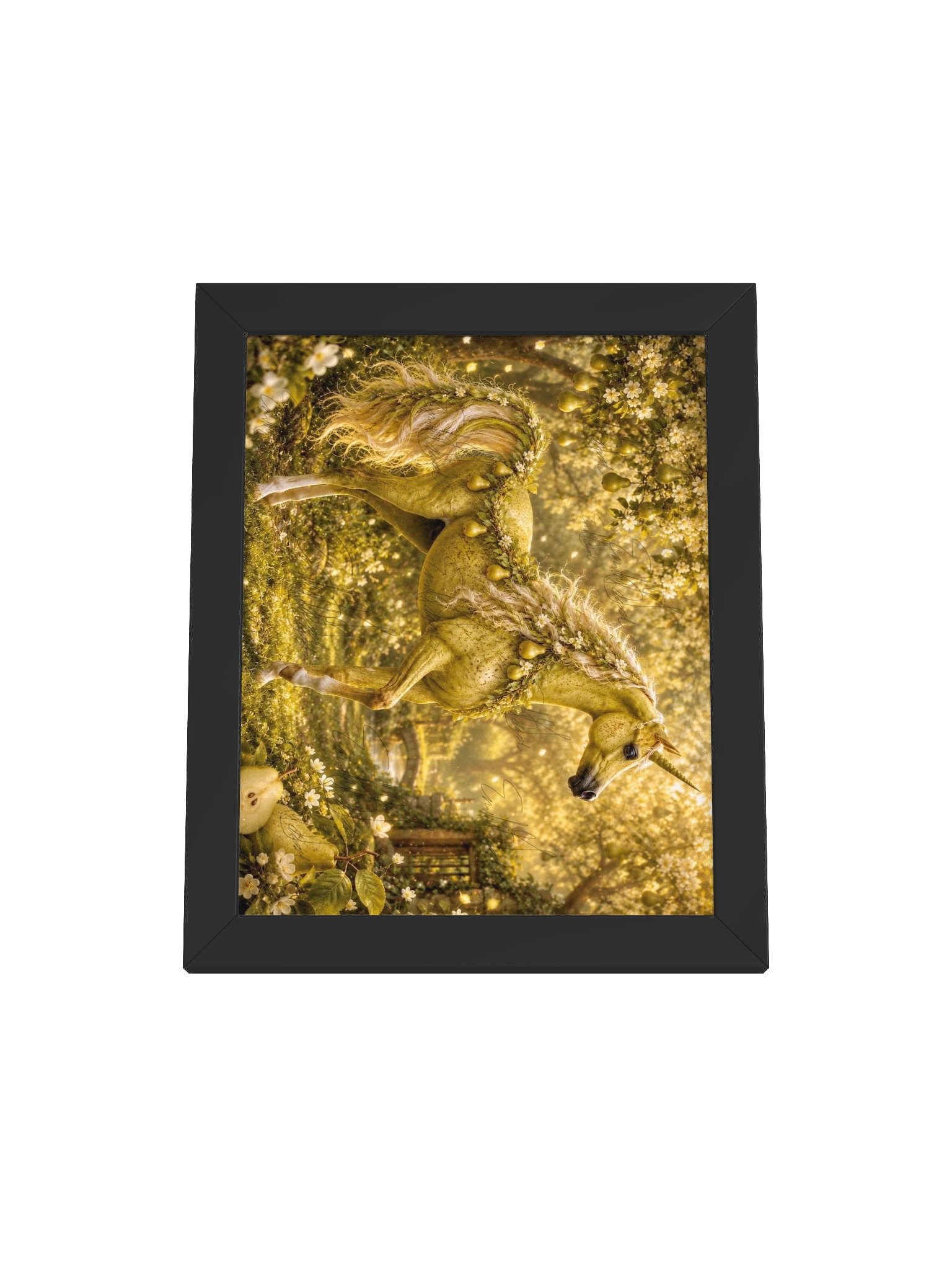 Pear Unicorn Black Framed Poster product image (1)
