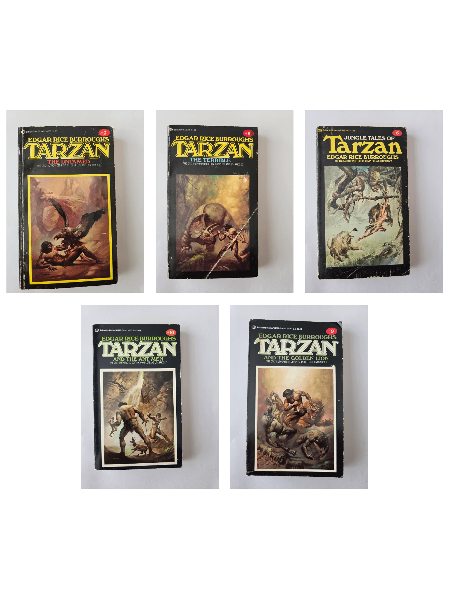 Vintage Tarzan Books #6–10 Bundle | Edgar Rice Burroughs | 5 Classic Ballantine Paperbacks product image (1)