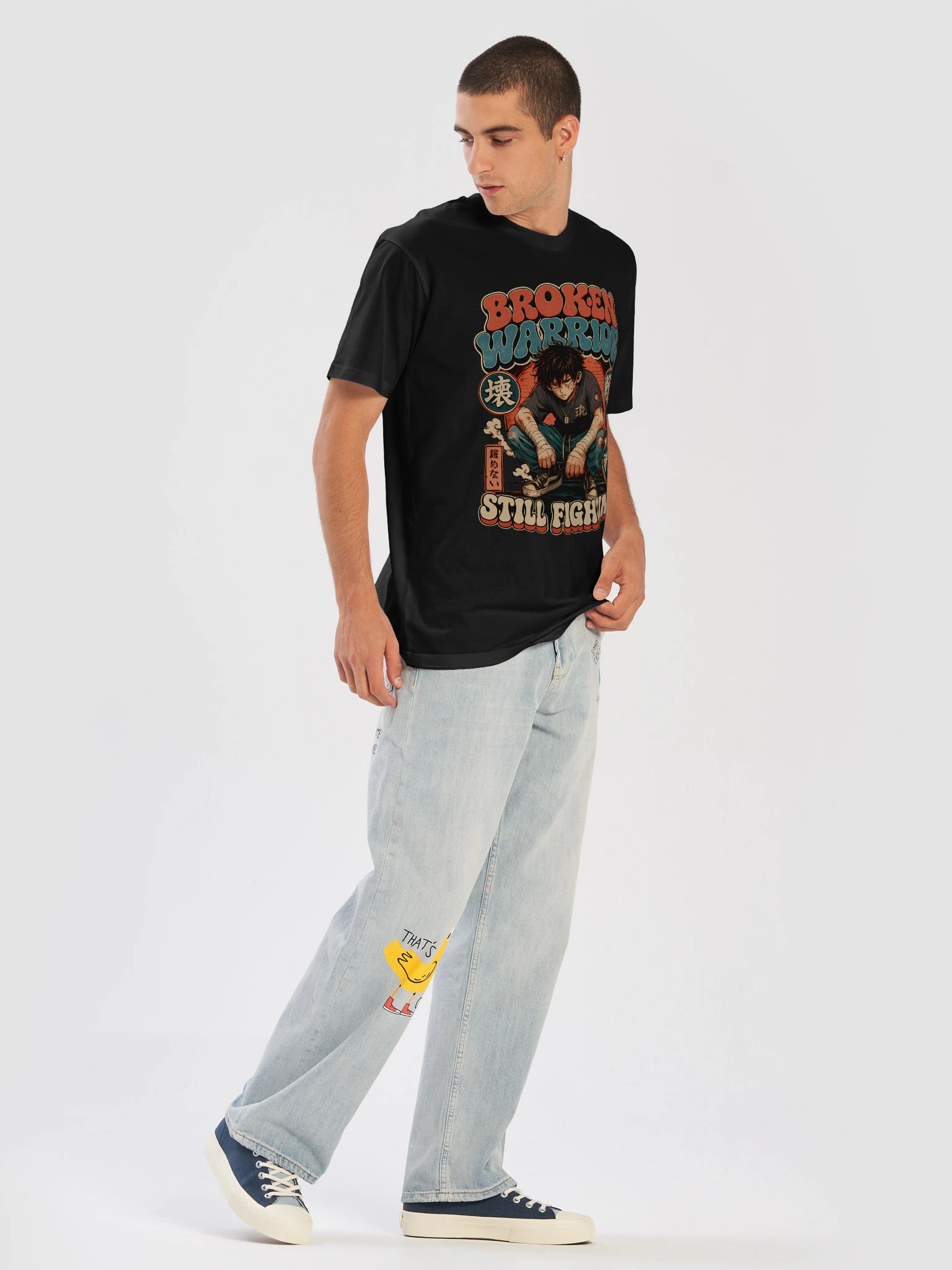 BROKEN WARRIOR — Gritty Anime Graphic Tee product image (5)