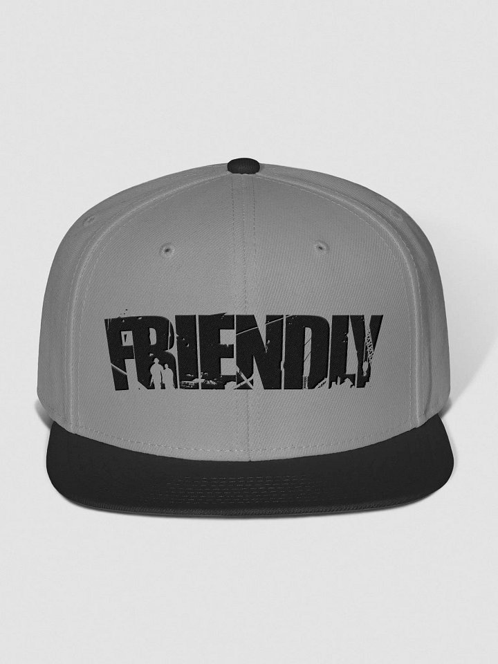 Black Friendly Embroidered Snapback product image (5)