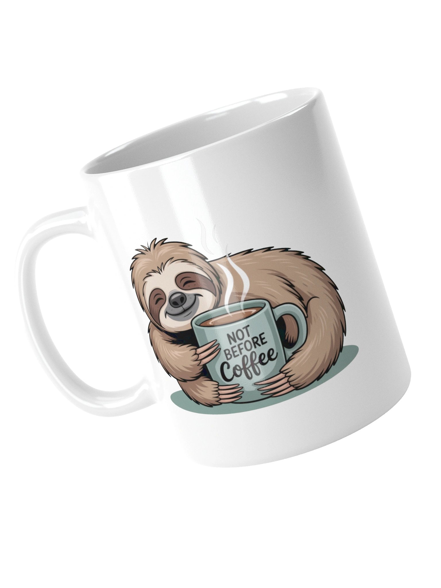 Not Before Coffee Funny Sloth Mug – Lazy Morning Humor product image (5)