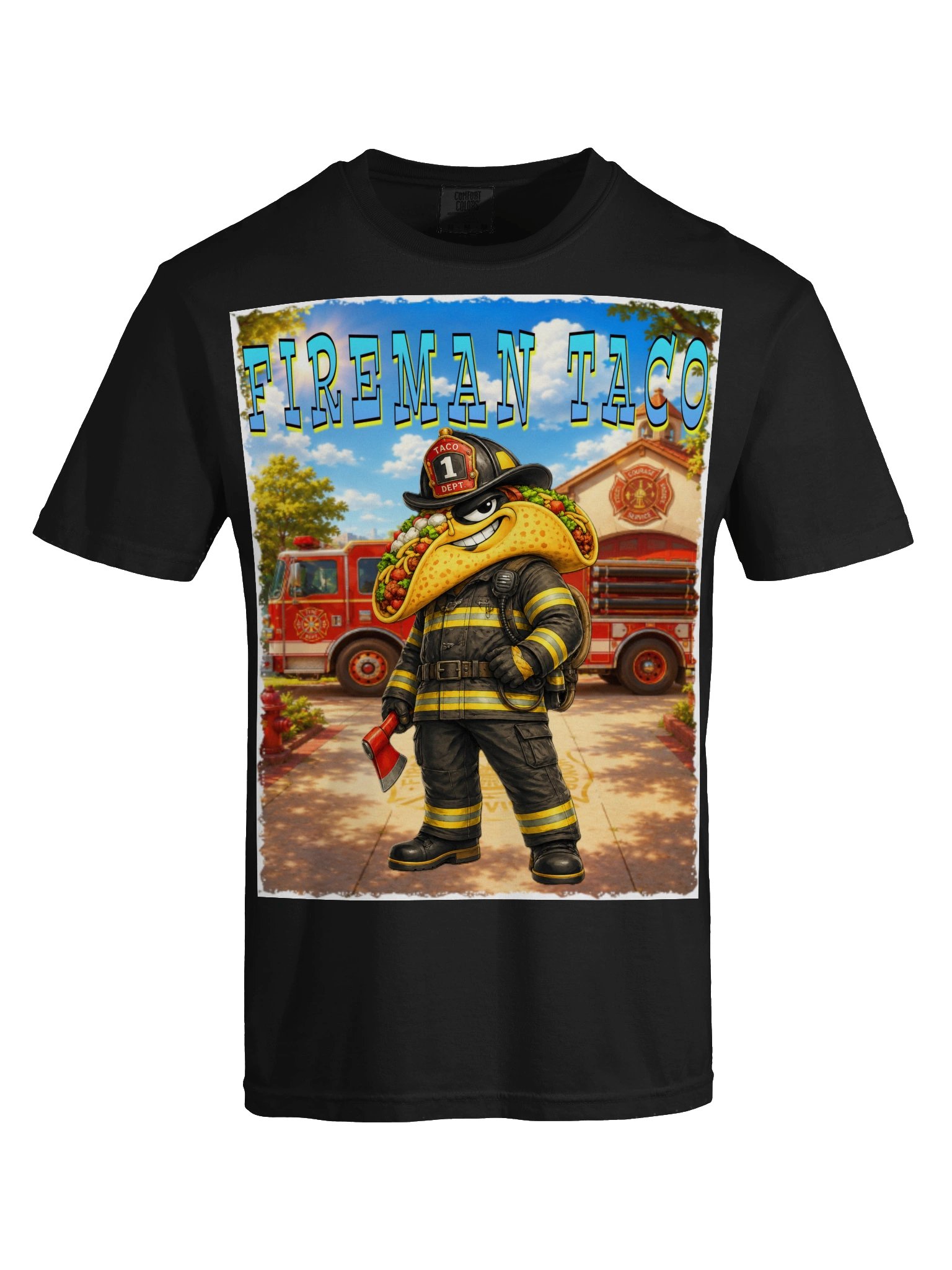 Fireman Taco Cartoon Tee - The Taco Family product image (60)