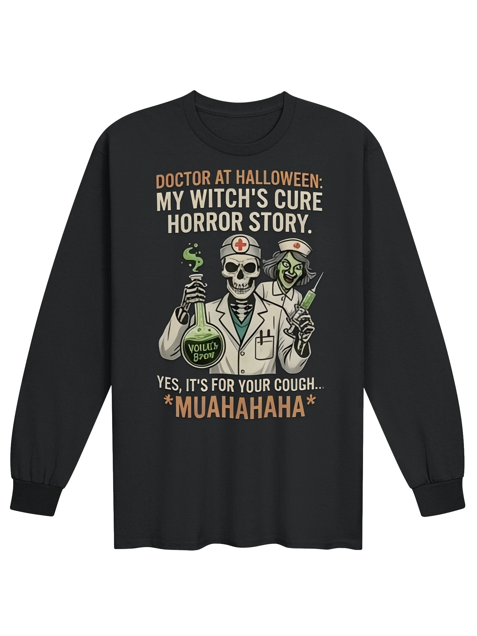 Funny Halloween Doctor Sweatshirt – Witch's Cure Spooky Medical Graphic Pullover product image (1)