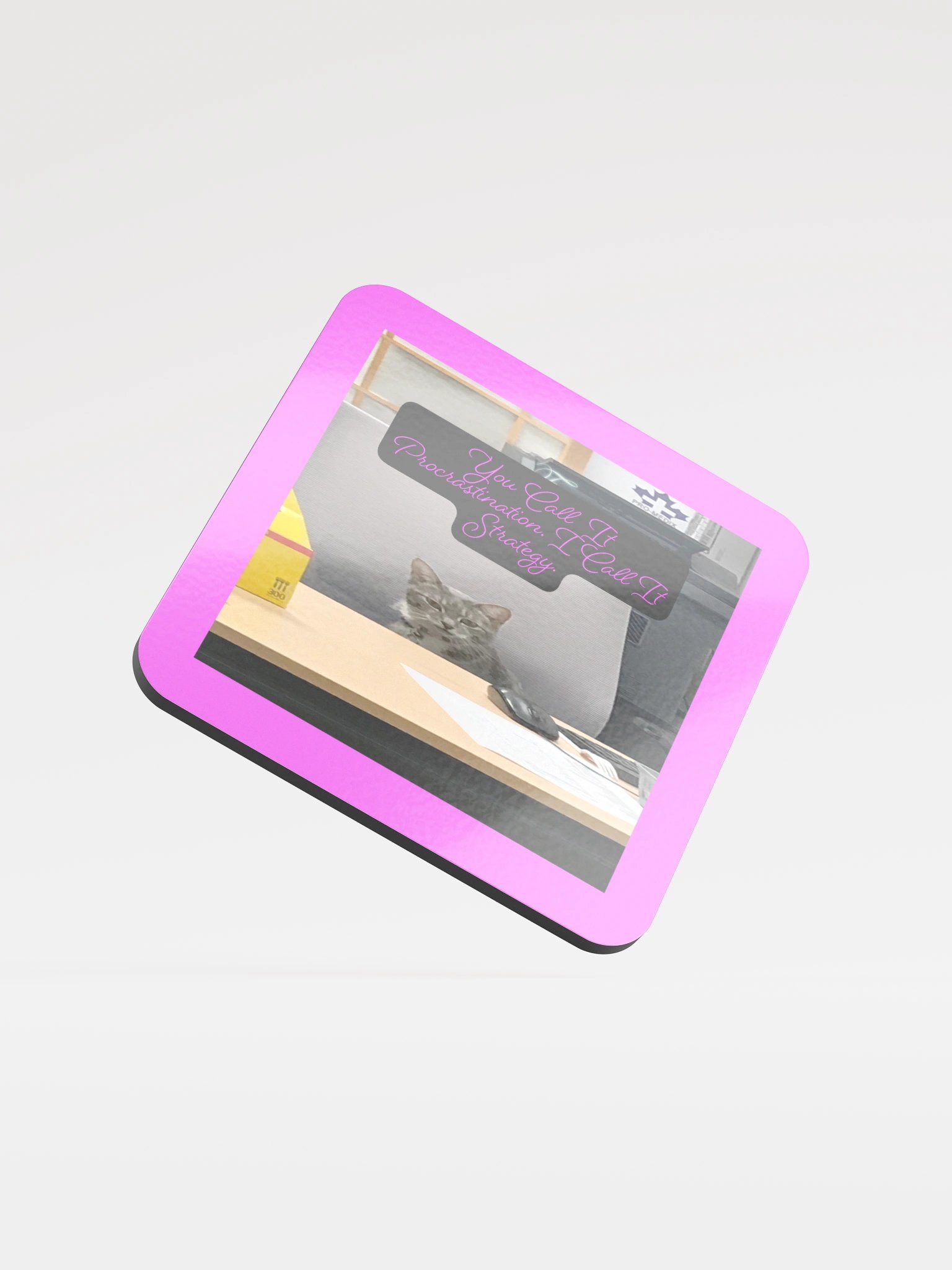 Purr-fect Procrastination Coaster product image (1)