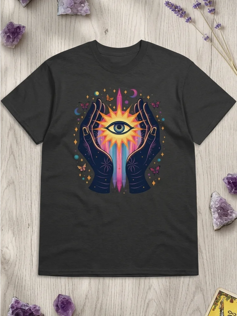 Cosmic Hands with Radiant Third Eye and Butterflies product image (4)