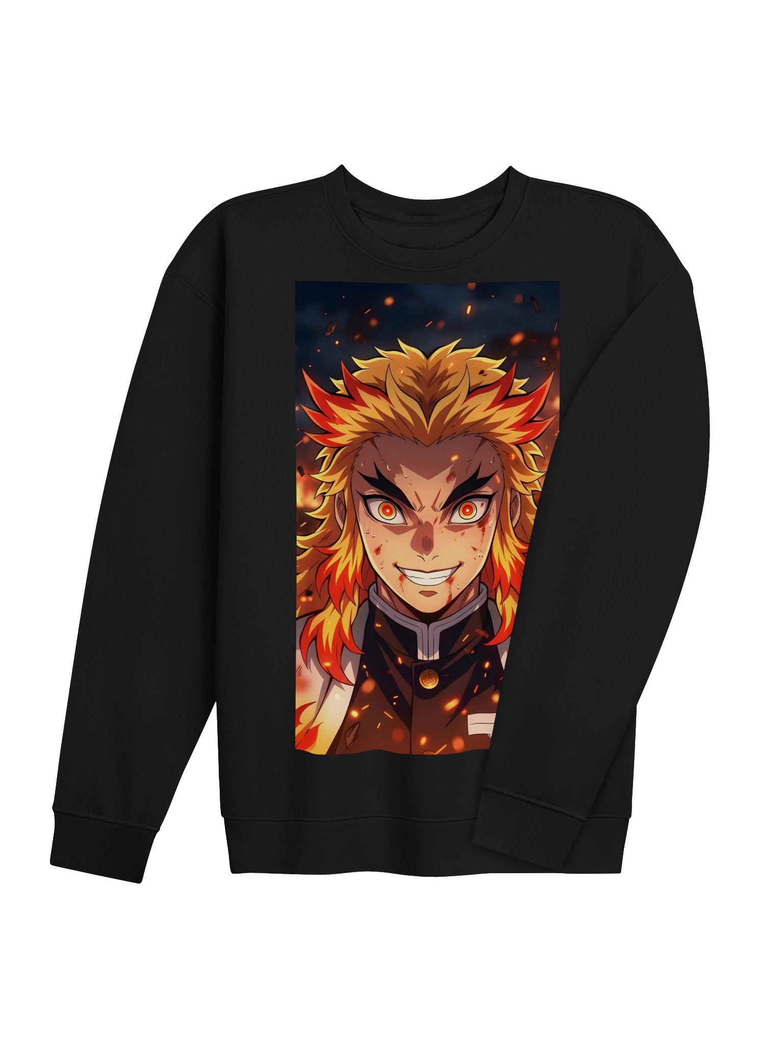 Fiery Anime Warrior Crewneck Sweatshirt product image (4)