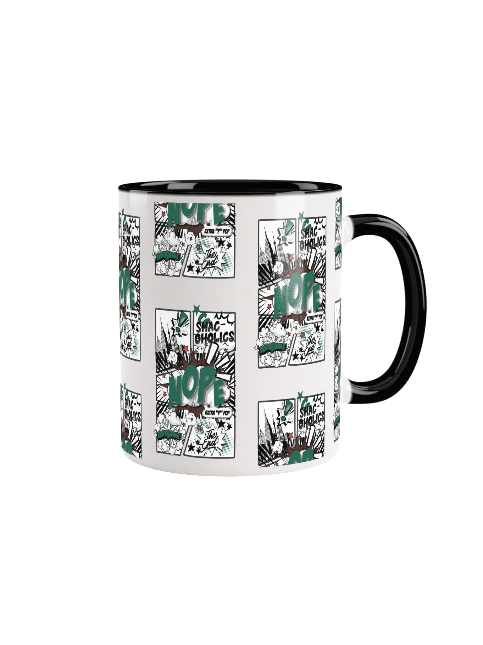 Shac-oholics Comic Blast Mug - Dark Green 