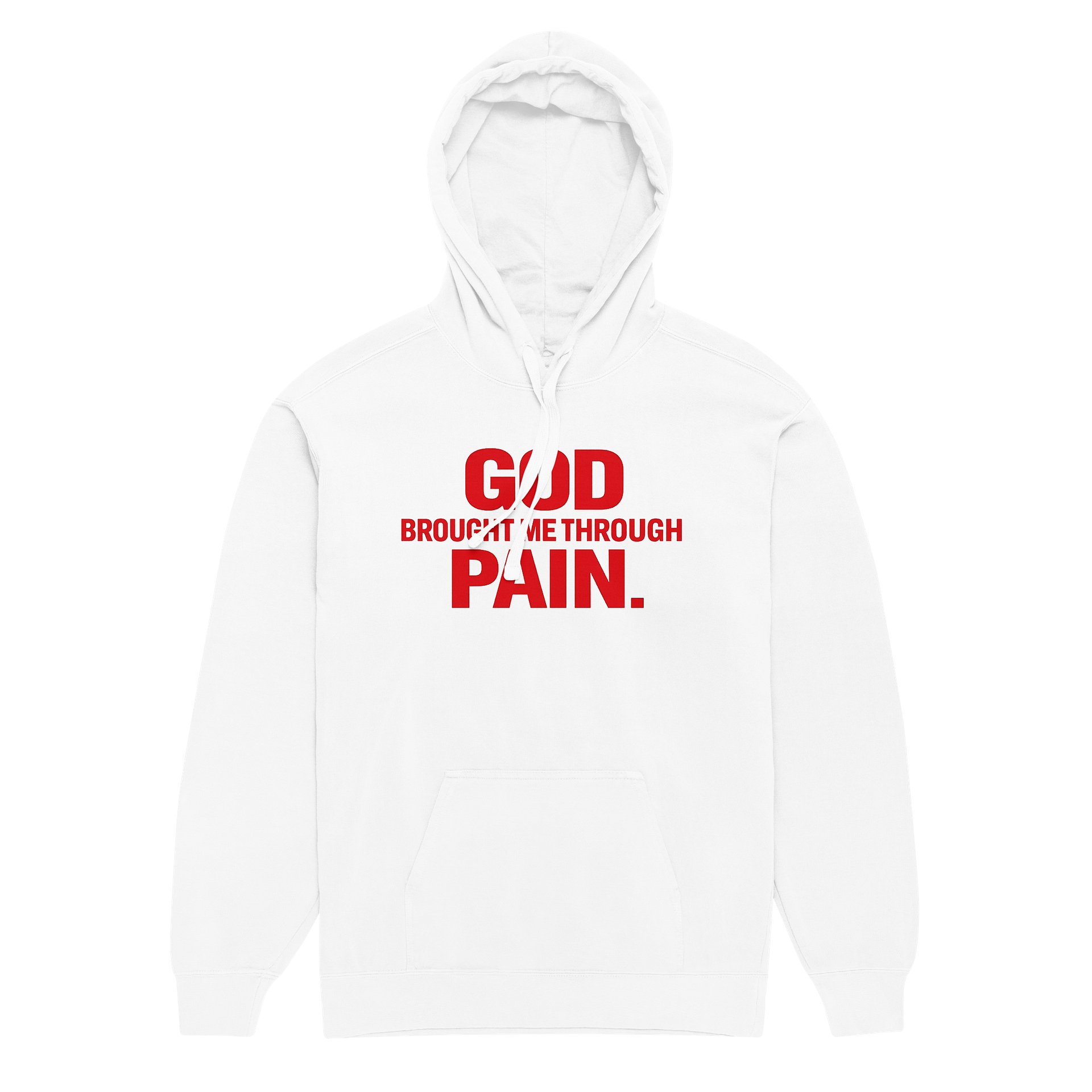 God Brought Me Through Pain — White Hoodie product image (4)