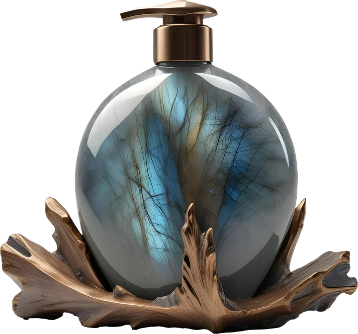 Celestial Grace – Art Deco Round Soap Dispenser PNG product image (1)