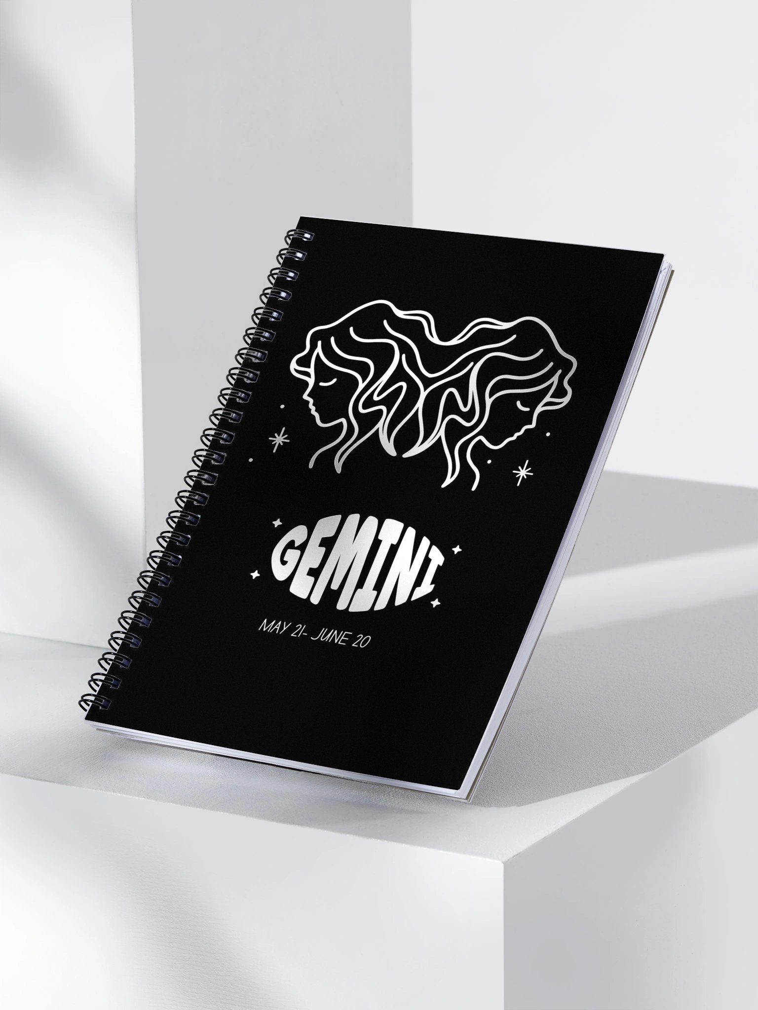 Gemini Zodiac Notebook – Astrology Twins Design | Mystical Celestial Journal for Gemini product image (3)