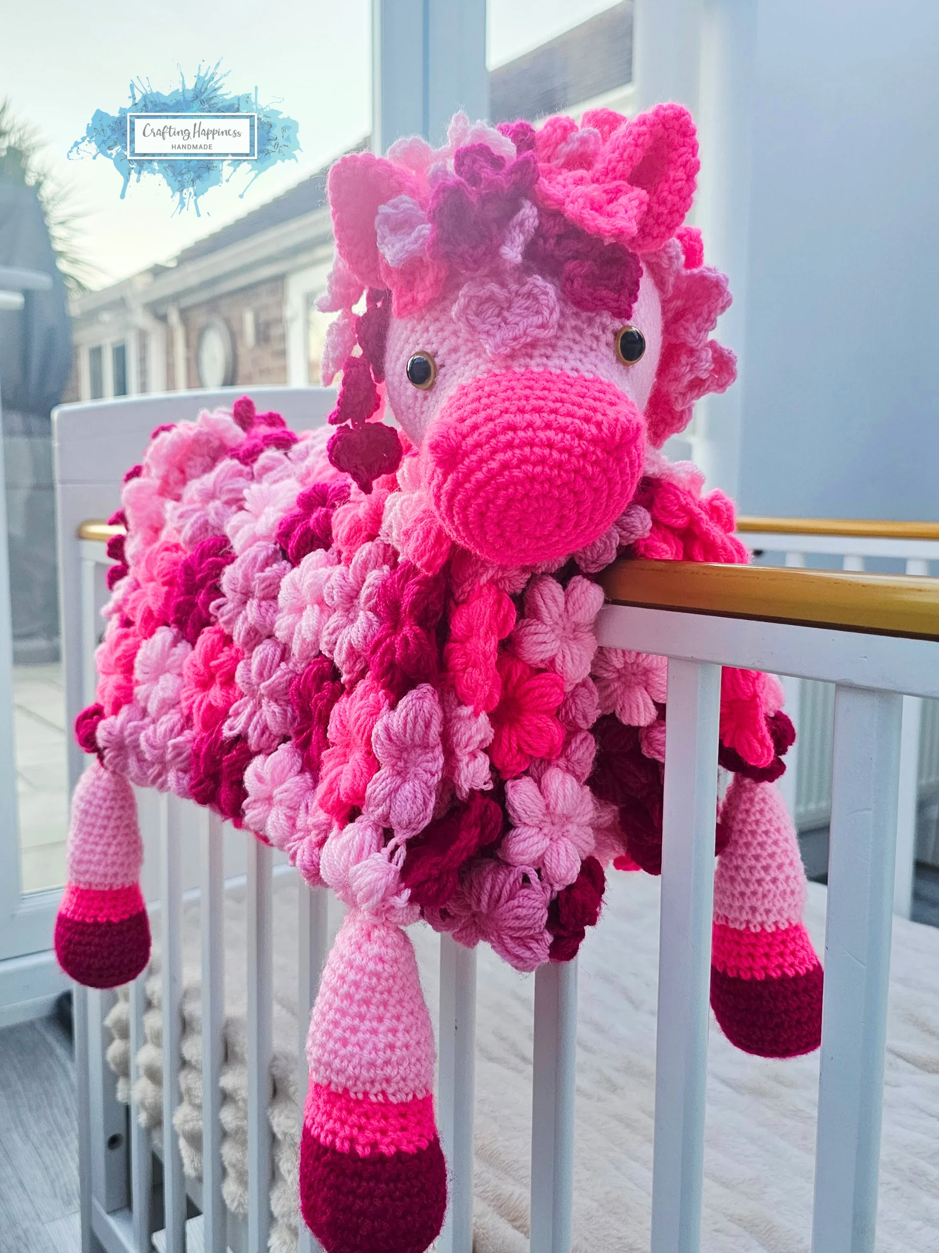 Pink Pony Baby Blanket Crochet Pattern | Folding Farm Horse Toy (PDF) product image (9)