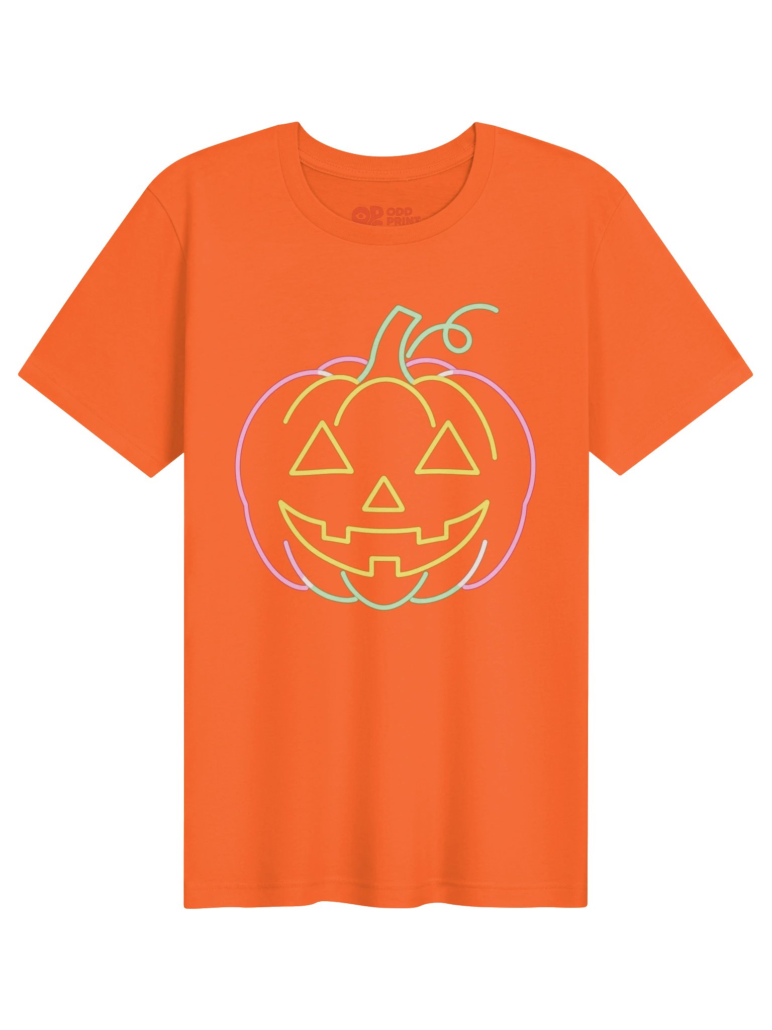 Pastel Pumpkin Halloween T-Shirt – Outline Jack-O’-Lantern product image (1)
