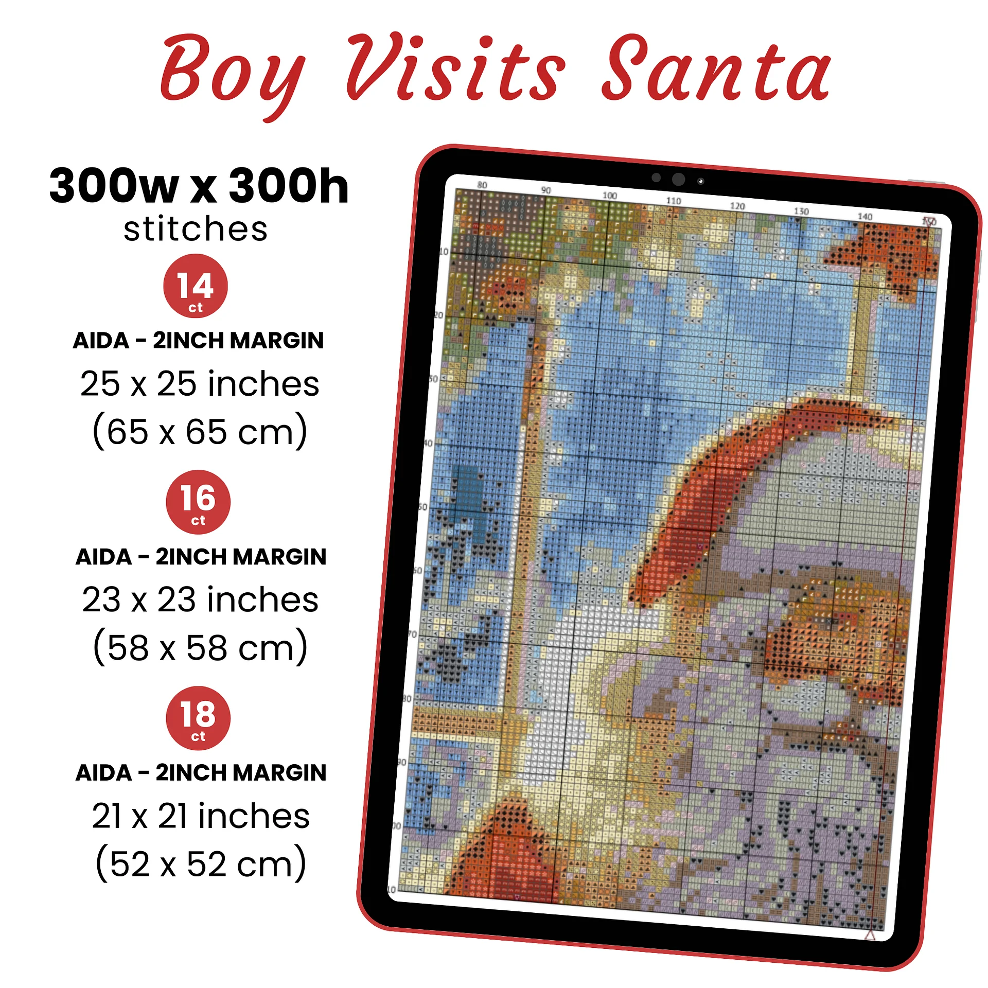Boy Visits Santa's Grotto Cross Stitch Pattern product image (2)