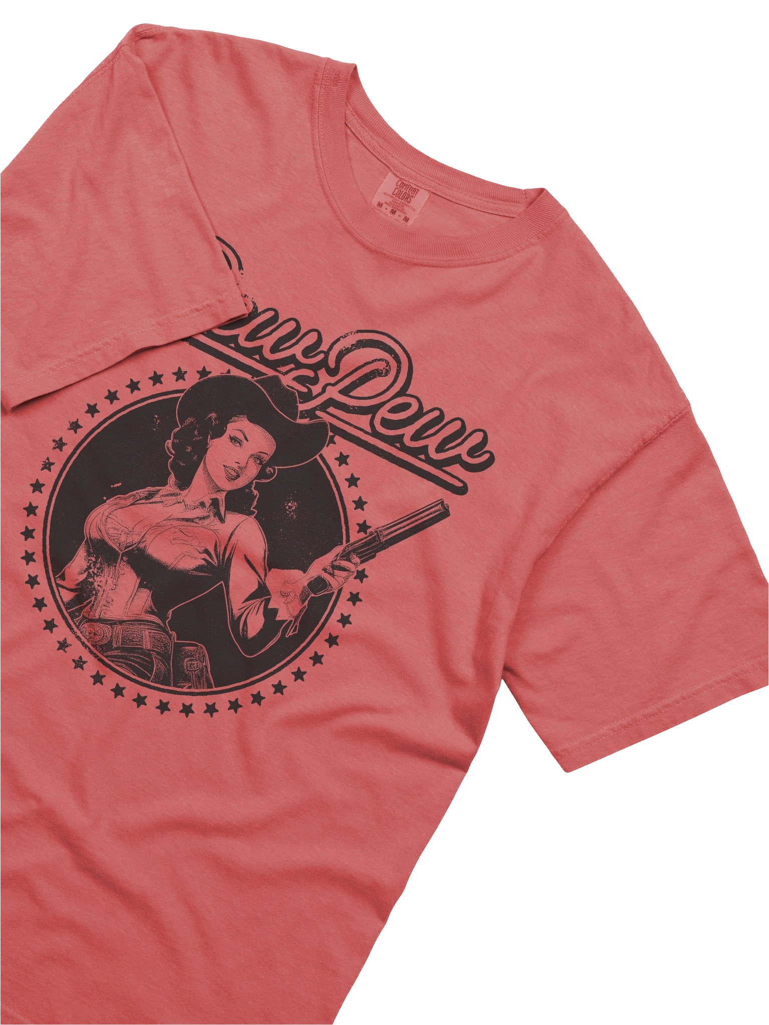 Pew Pew Cowgirl Shirt – Vintage Western Gunslinger Retro Graphic Tee product image (5)