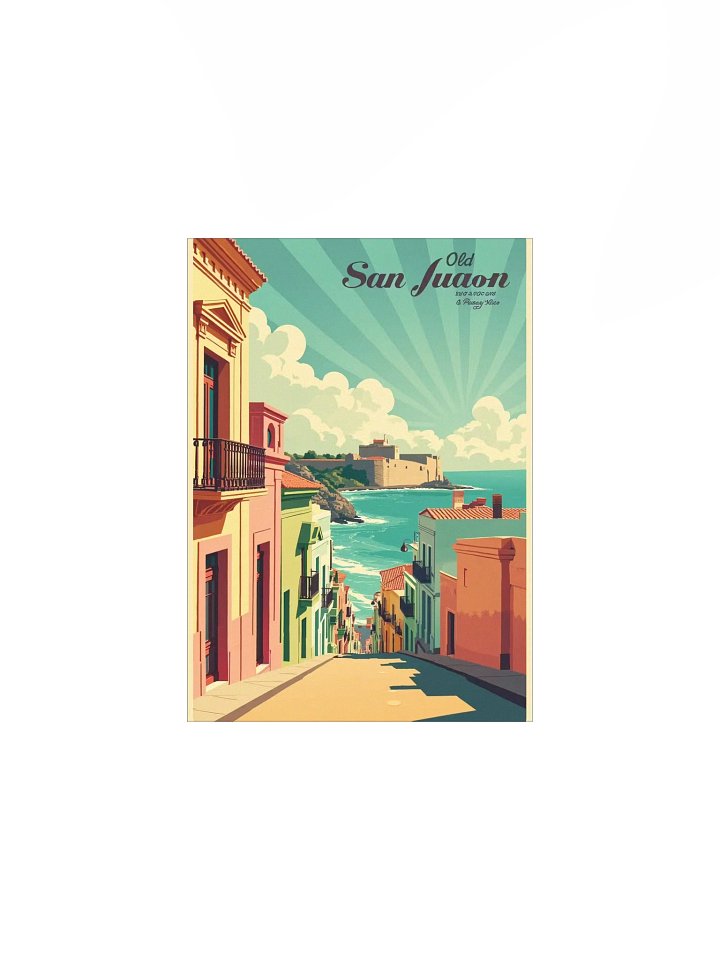 Old San Juan, Puerto Rico: Retro Tropical Travel Poster (El Morro Edition) product image (2)
