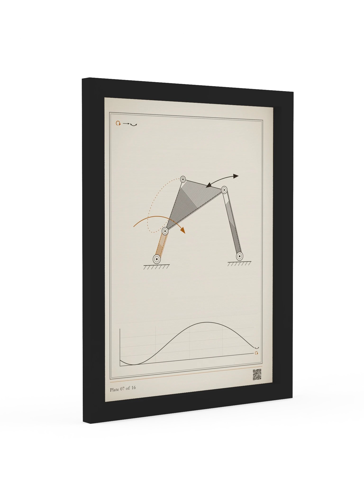 MOTION 07 · Four-bar linkage · framed product image (2)