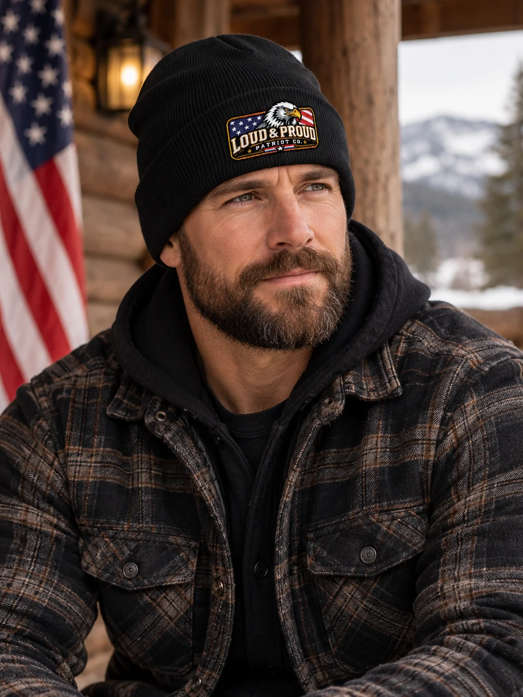 American Grit – Loud & Proud Embroidered Cuffed Beanie product image (4)