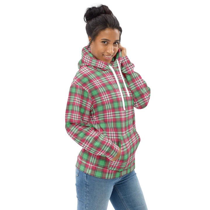 Mint Green and Pink Plaid Hoodie product image (1)