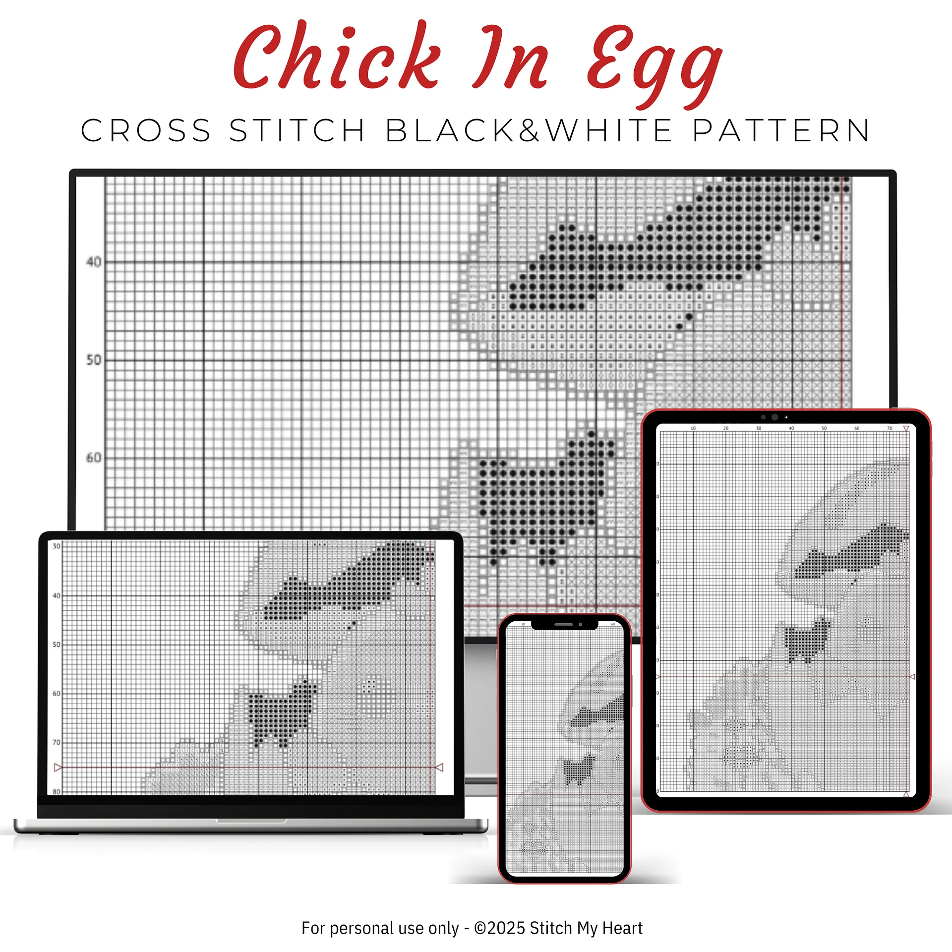 Yellow Chick Cross Stitch Pattern product image (4)