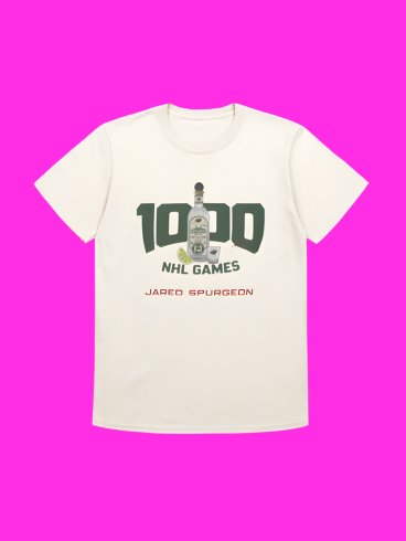 Jared Spurgeon 1000 NHL Games Celebration T-Shirt product image (1)