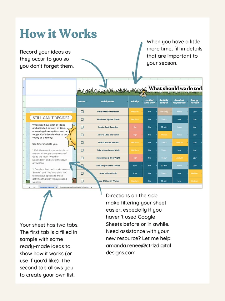 What Should We Do Today: Google Sheet product image (2)