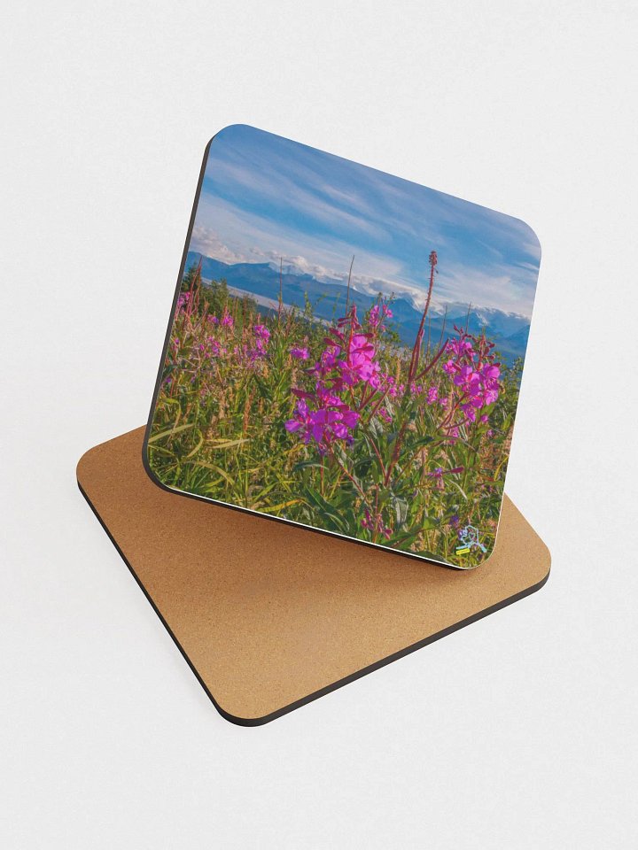 Delta River Fireweed Gloss Cork Coasters product image (2)
