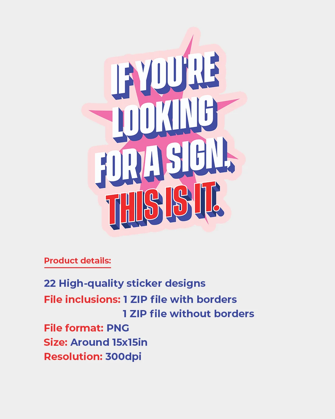 22 Typographic Sticker Design Bundle - Instant Digital Download product image (9)