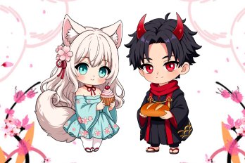 Chibi Kana & Kuro Stickers product image (1)