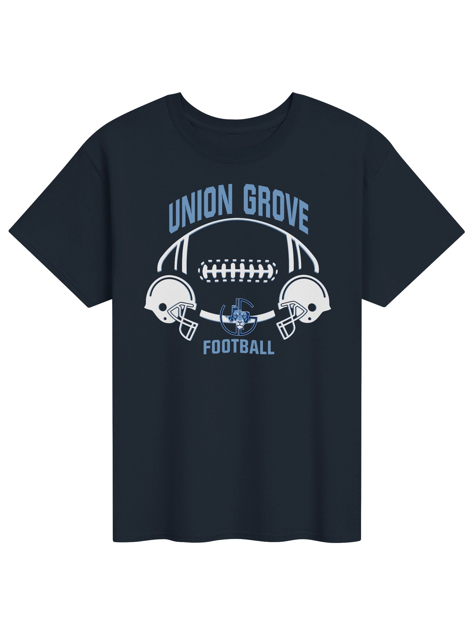 Union Grove Football w/ Helmets T-Shirt | Navy product image (1)