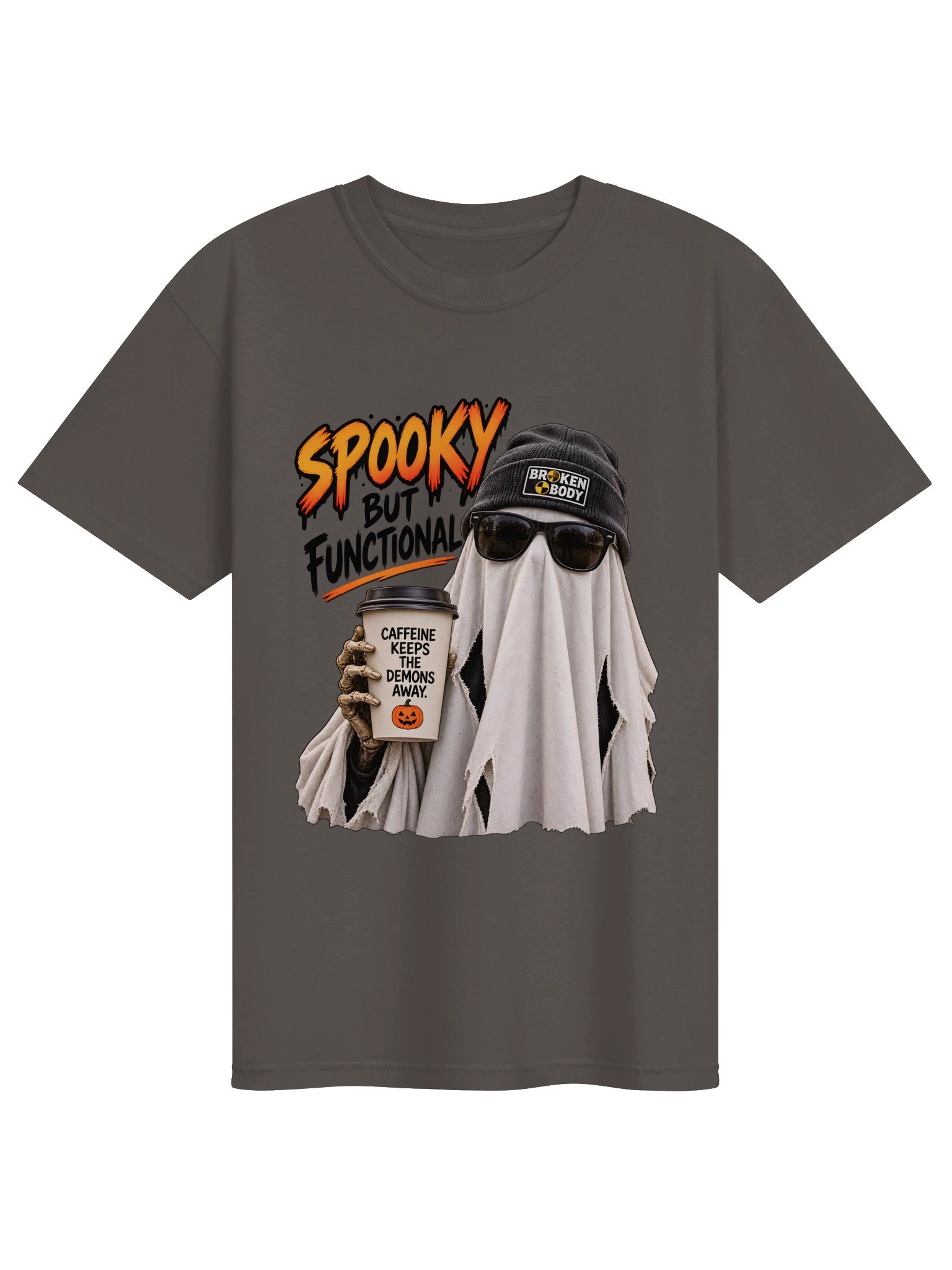 Funny Halloween Ghost Shirt — Spooky But Functional Coffee Lover Tee | Holly-Ween™ product image (2)