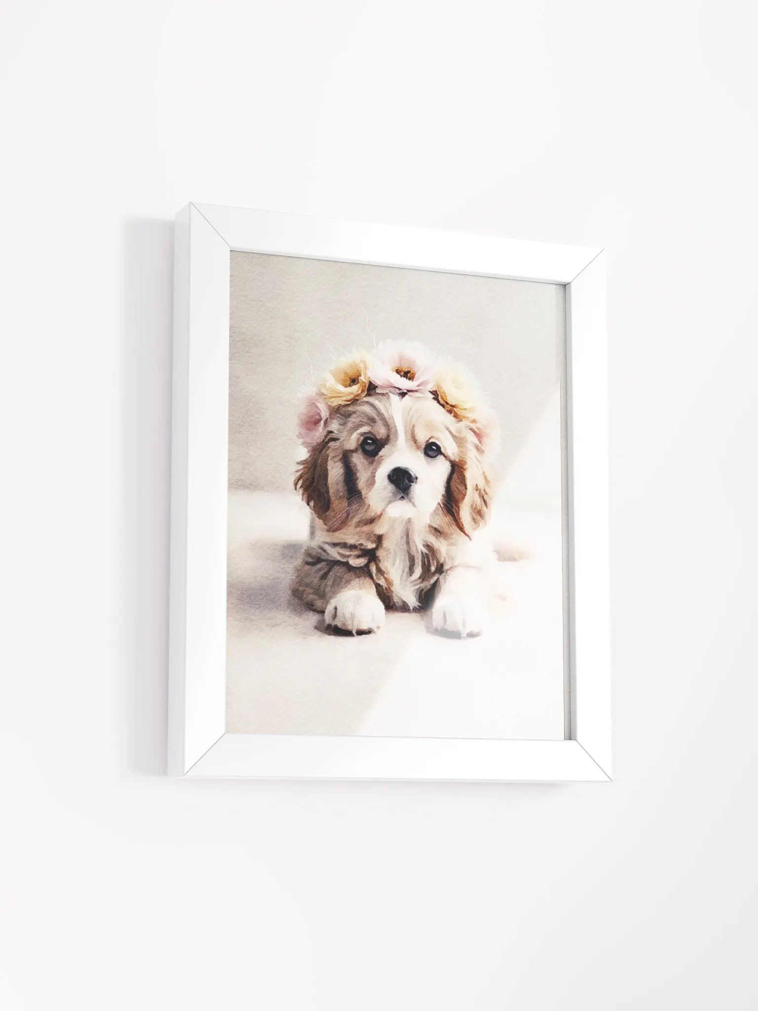 Floral Crowned Puppy - Framed Matte Poster product image (38)