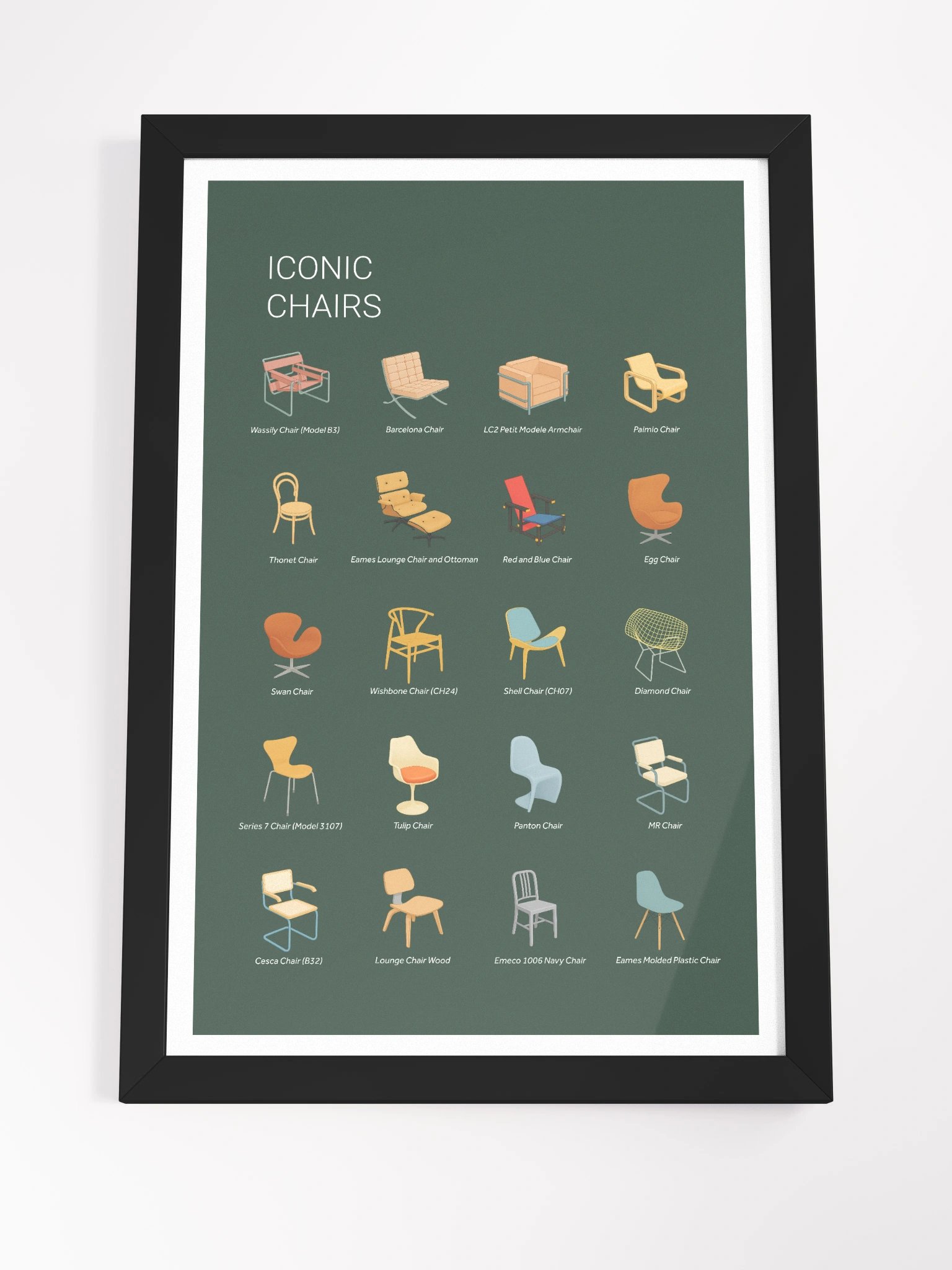 Iconic Chairs Framed Art Print product image (8)