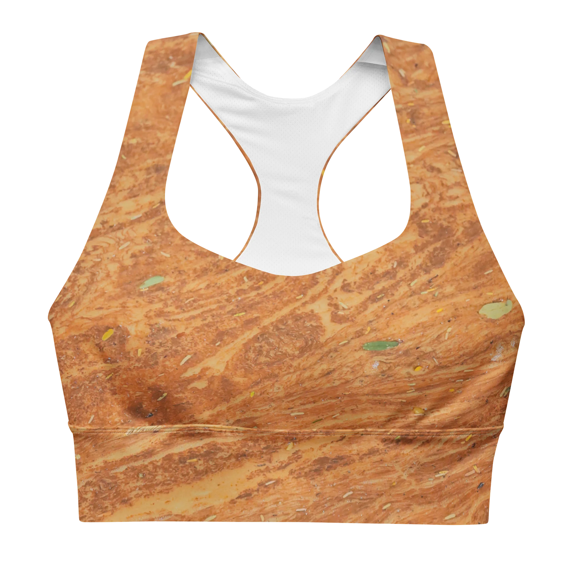 Terracotta Tea All-Over Print Recycled Longline Sports Bra product image (1)