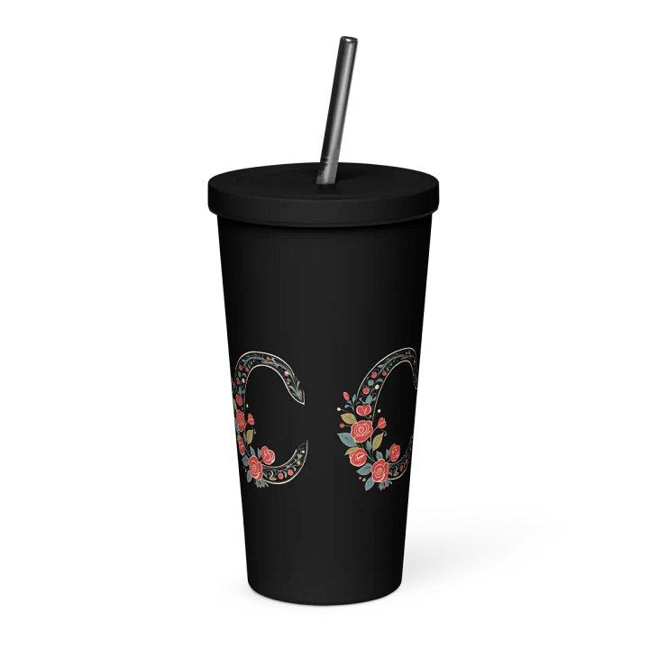 Valentine’s Monogram Letter C(1) Black Tumbler product image (1)