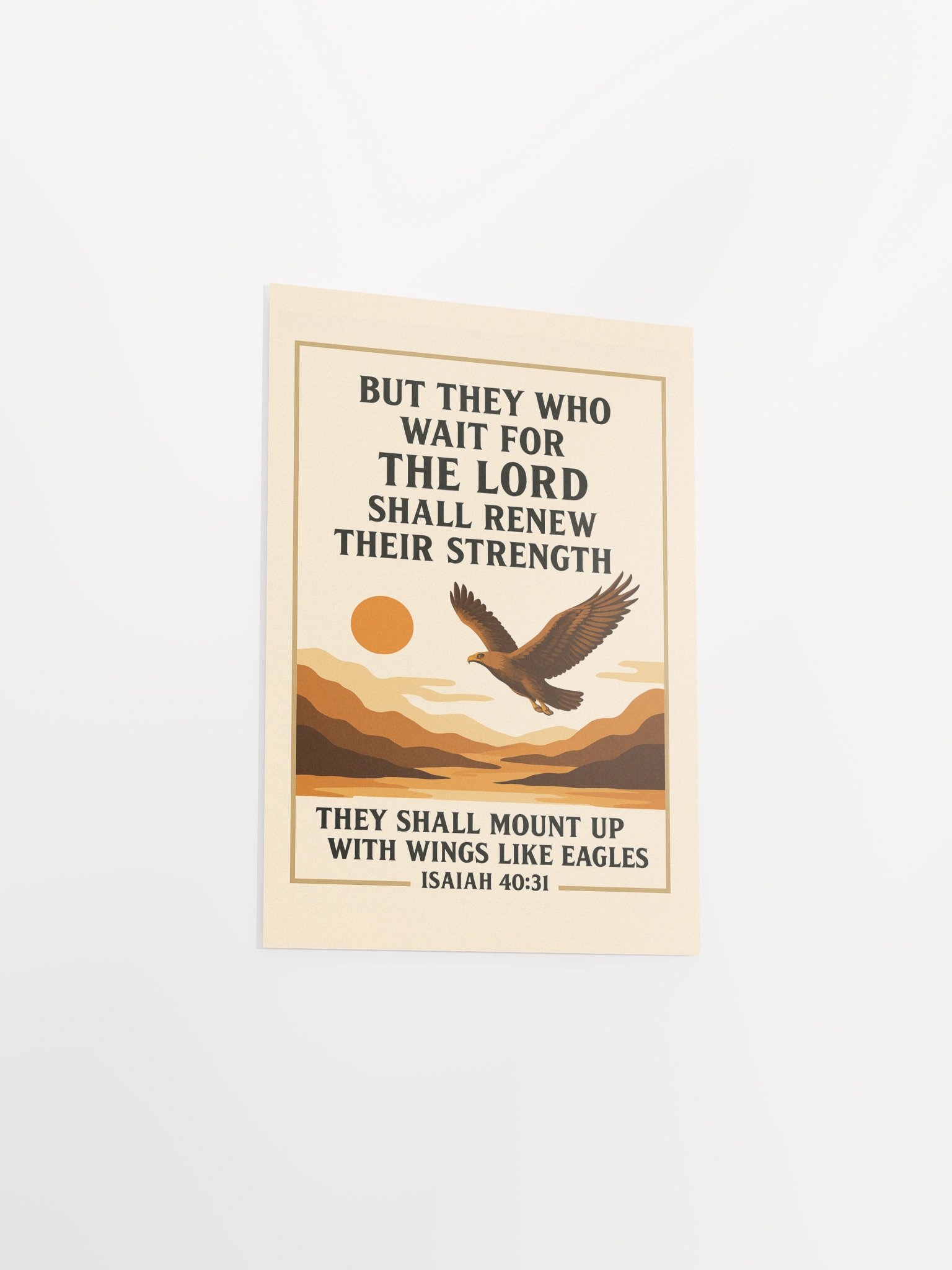Isaiah 40:31 Vintage Christian Poster – Soar on Wings Like Eagles Scripture Wall Art product image (3)