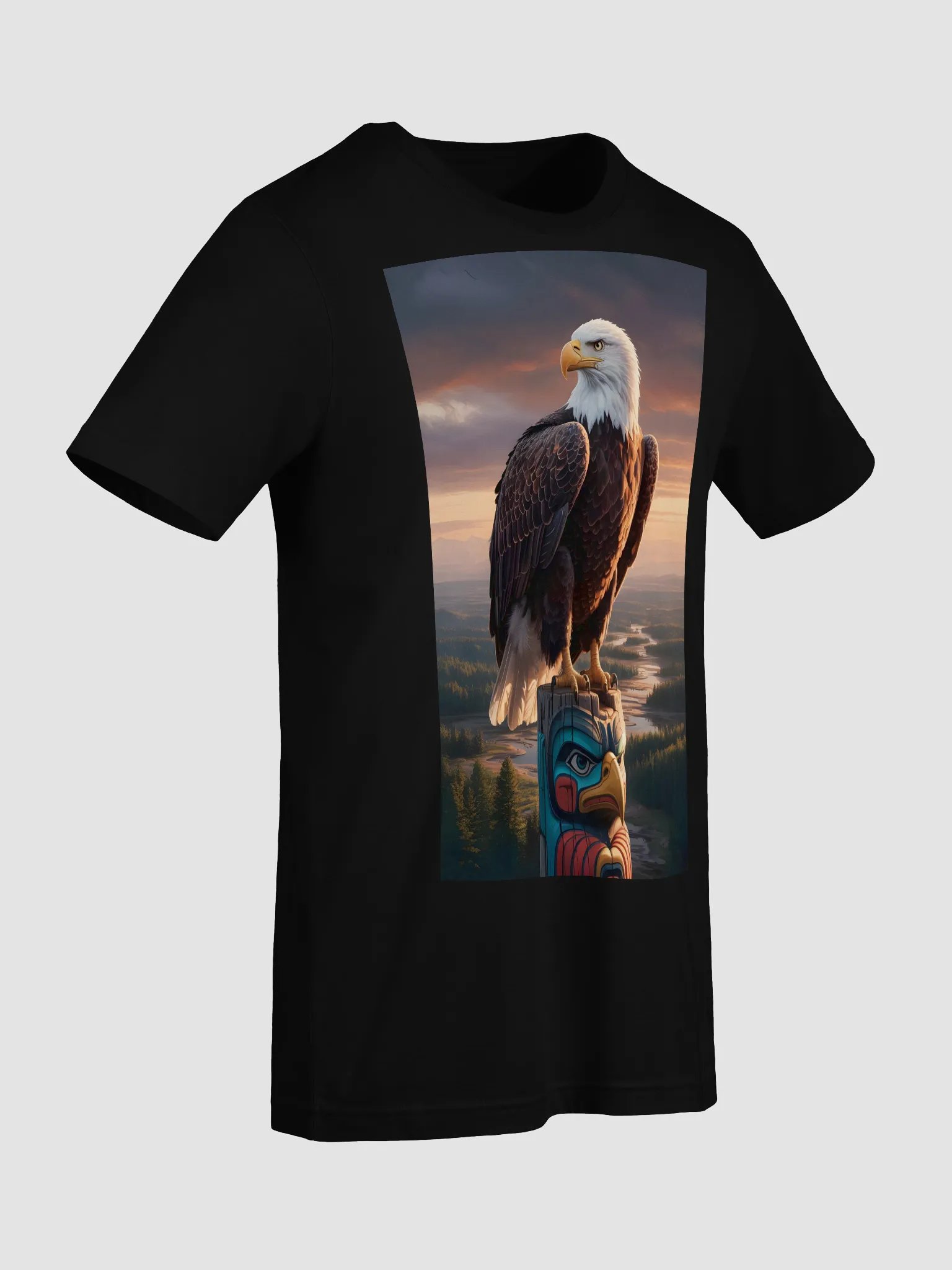 Graphic Grove Unisex Supersoft T-Shirt - Native American Eagle and Totem Pole Design product image (92)